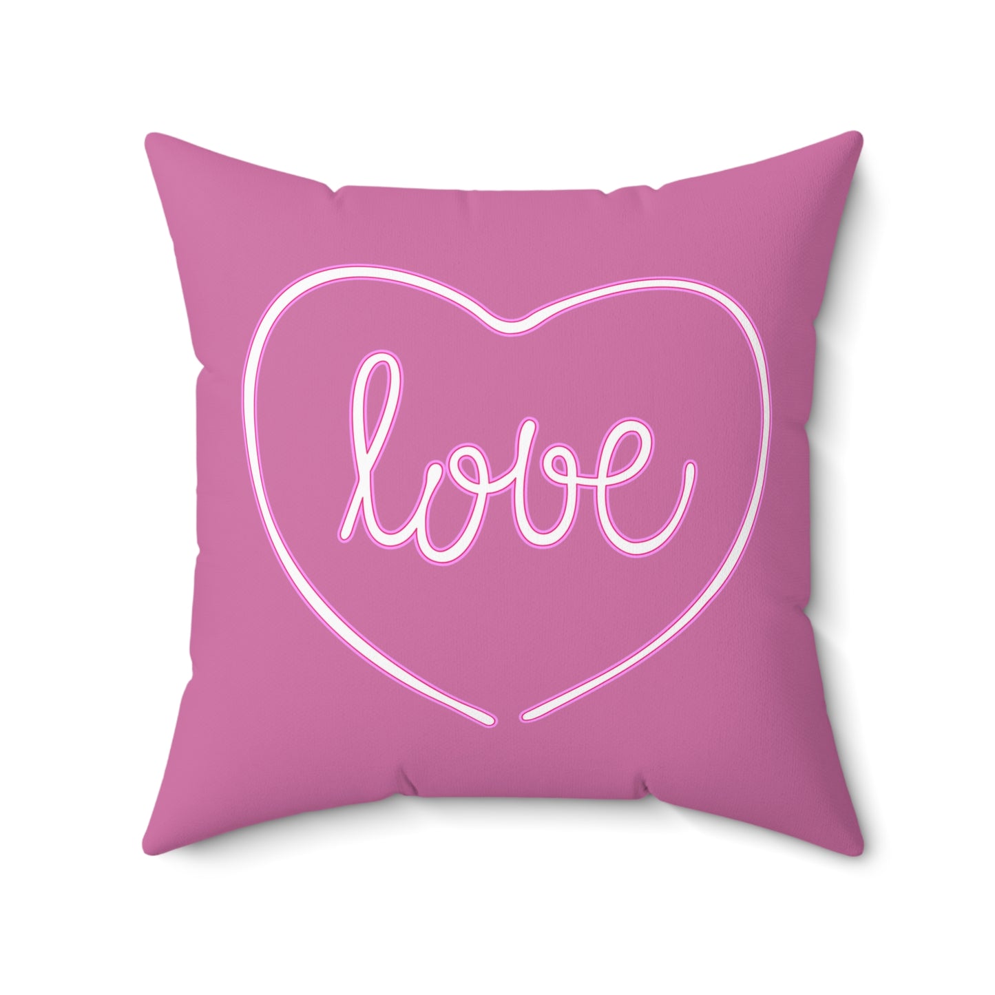 Bonita almohada con líneas de amor en color rosa
