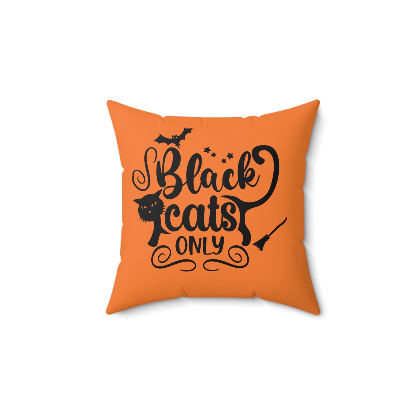 Coussin décoratif pour Halloween avec chats noirs uniquement, coussin décoratif orange et noir pour Halloween, coussins de canapé, coussins mignons pour Halloween, décoration de patio
