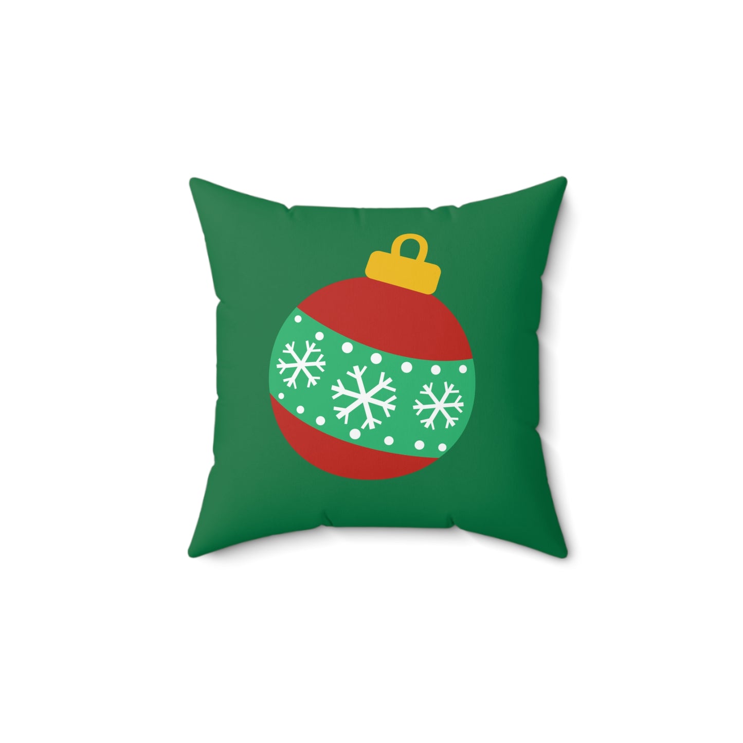 Cojín navideño festivo con forma de bola verde: alegría navideña para el hogar o la oficina
