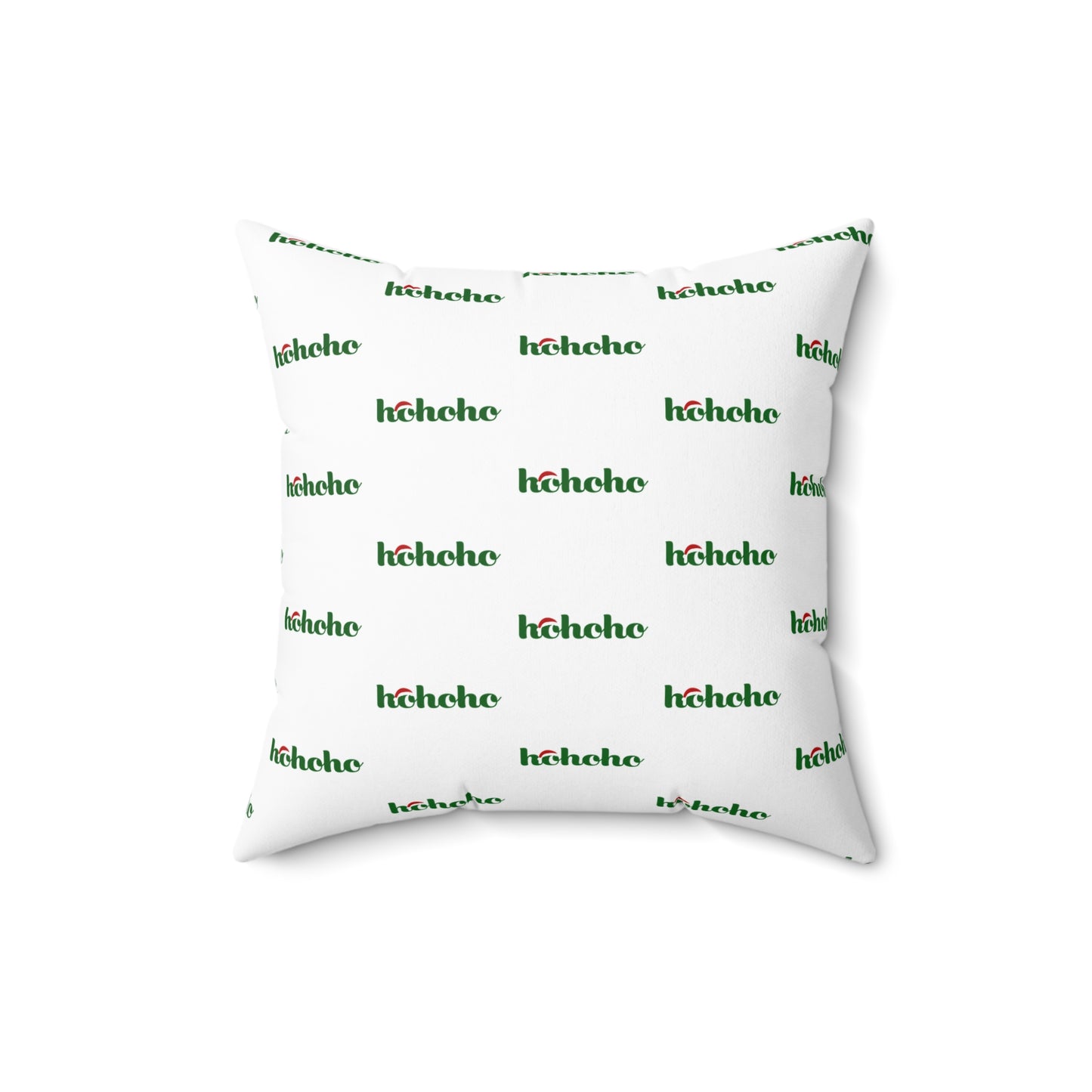 Cojín blanco con estampado festivo HoHoHo: alegría navideña para el hogar o la oficina