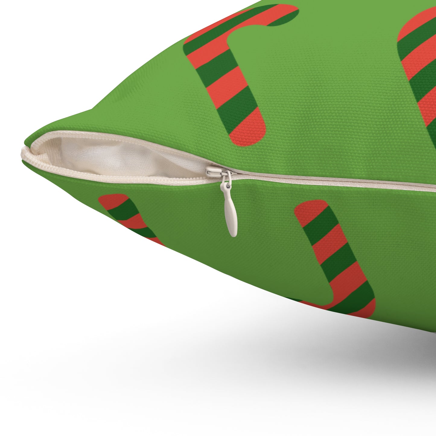 Peppermint Dreams Christmas Candy Cane Pattern Throw Pillow – Festive Red & Green Décor for Home or Office