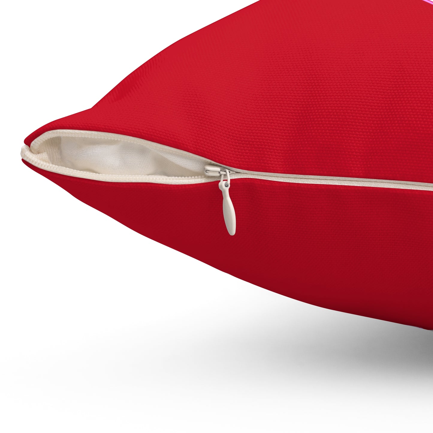 Almohada romántica de poliéster con un toque de corazón