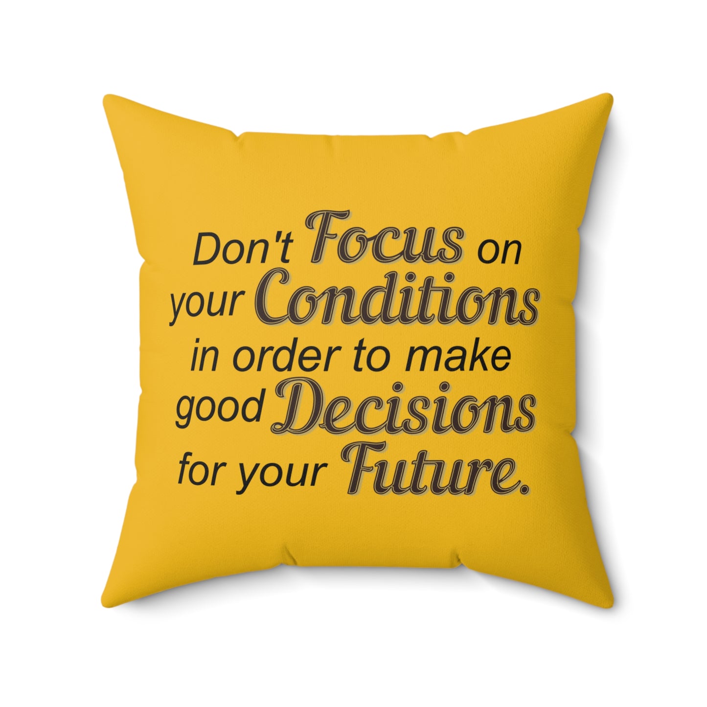 Coussin jaune Sagesse tournée vers l'avenir : inspirez votre voyage