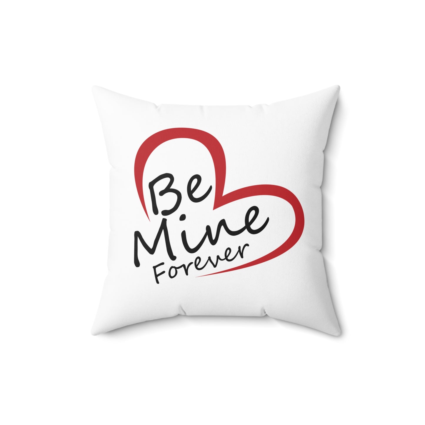 Cojín decorativo con forma de corazón y texto "Abrazo de amor eterno"