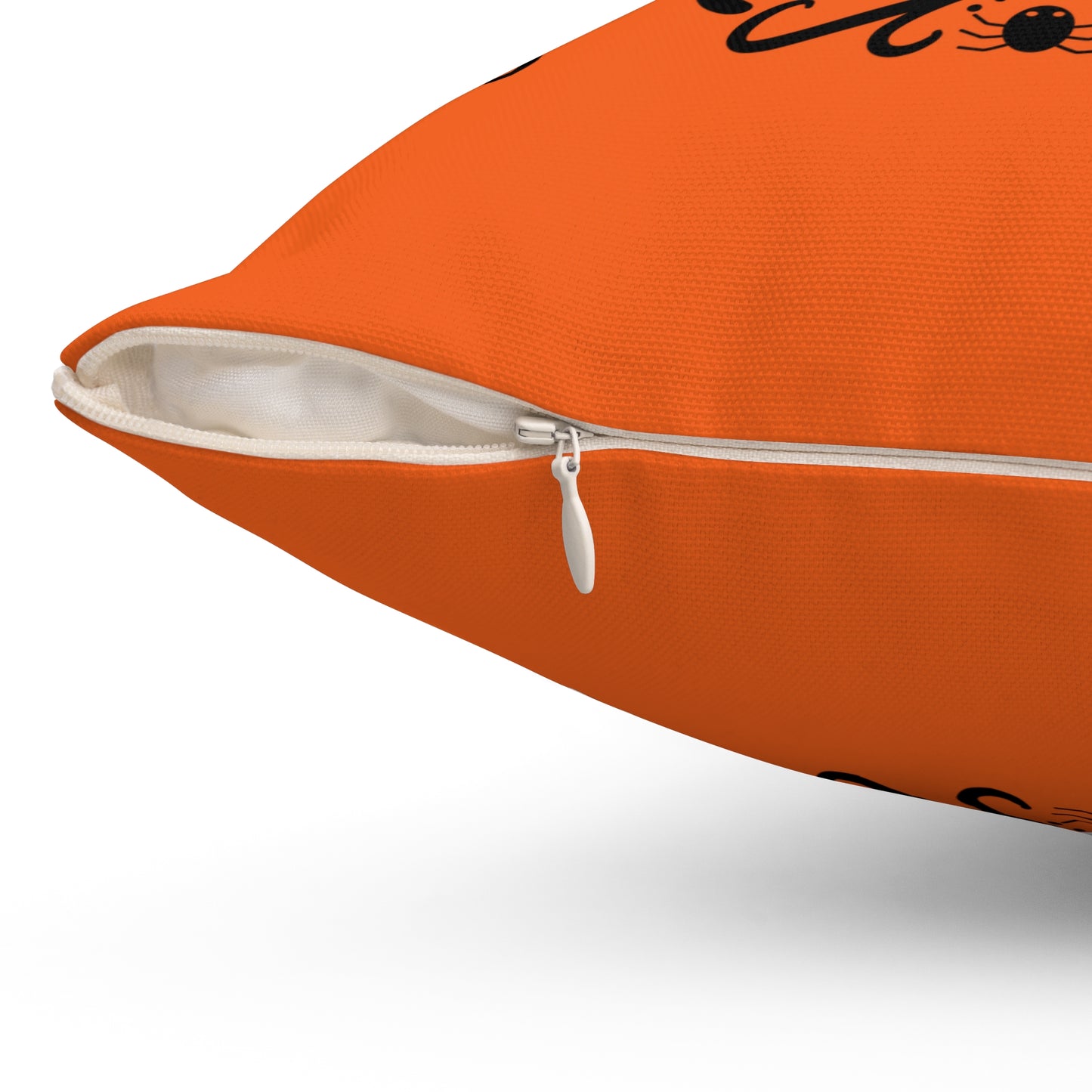 Coussin d'Halloween pour la maison, coussin design Eat Drink And Be Scary, coussin carré orange et noir pour n'importe quelle pièce, 14 x 14 pouces