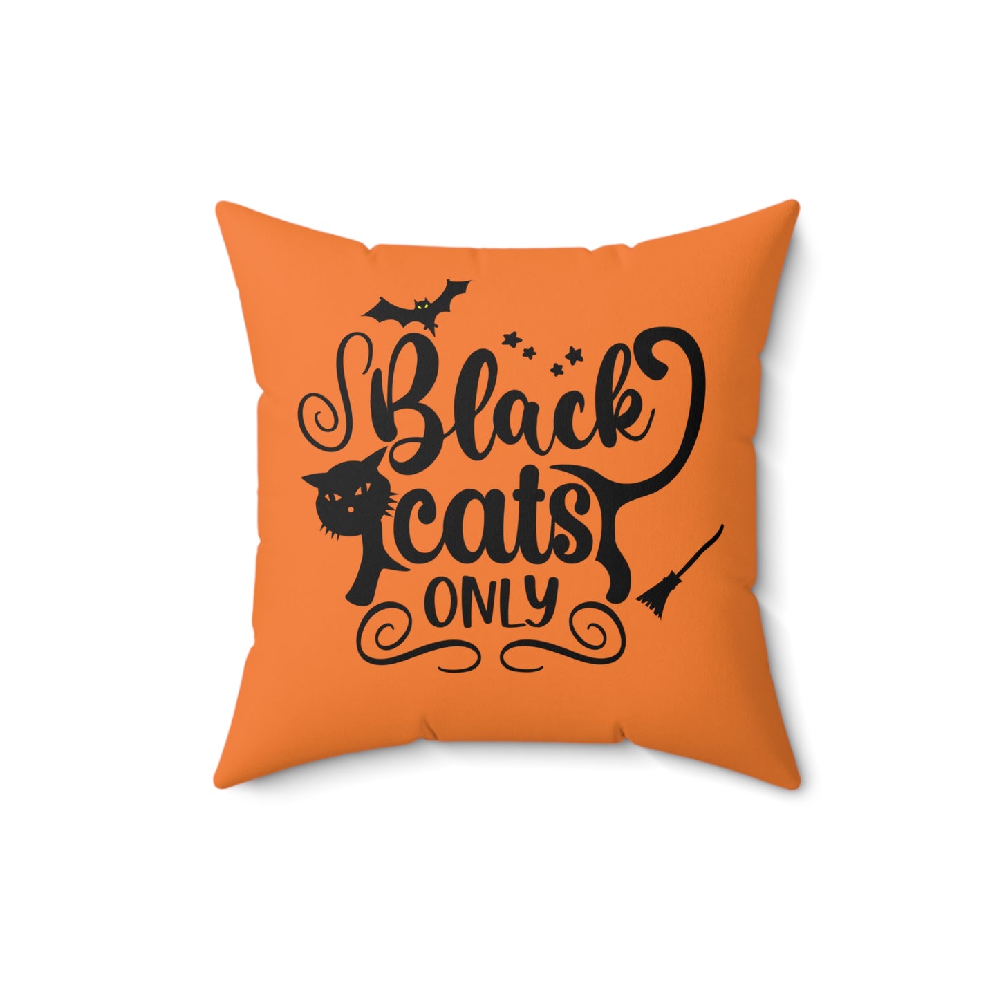 Coussin décoratif pour Halloween avec chats noirs uniquement, coussin décoratif orange et noir pour Halloween, coussins de canapé, coussins mignons pour Halloween, décoration de patio