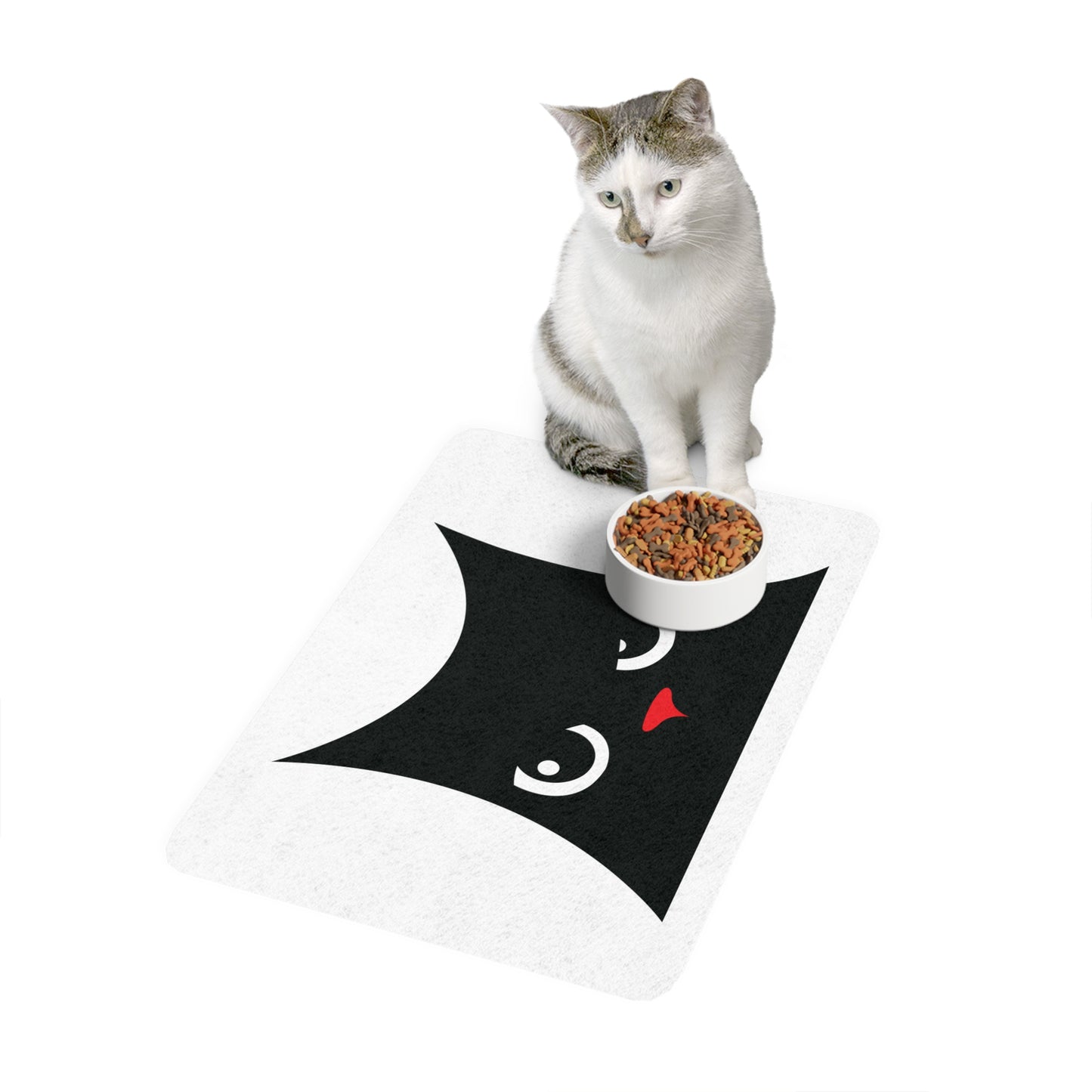 Alfombrilla para comida para mascotas con forma de cara de gato Whisker Wonderland