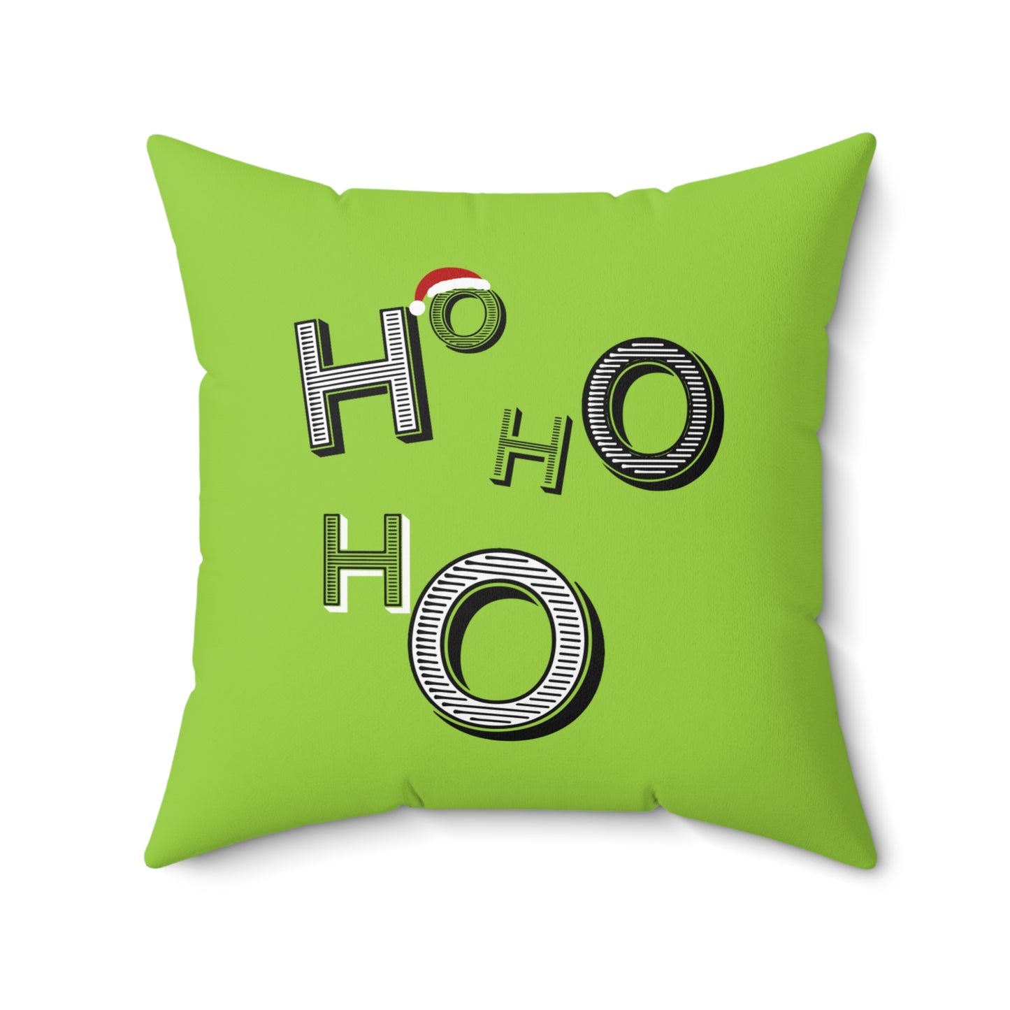 Almohada verde alegre HoHoHo de Papá Noel: una delicia navideña festiva para el hogar o la oficina