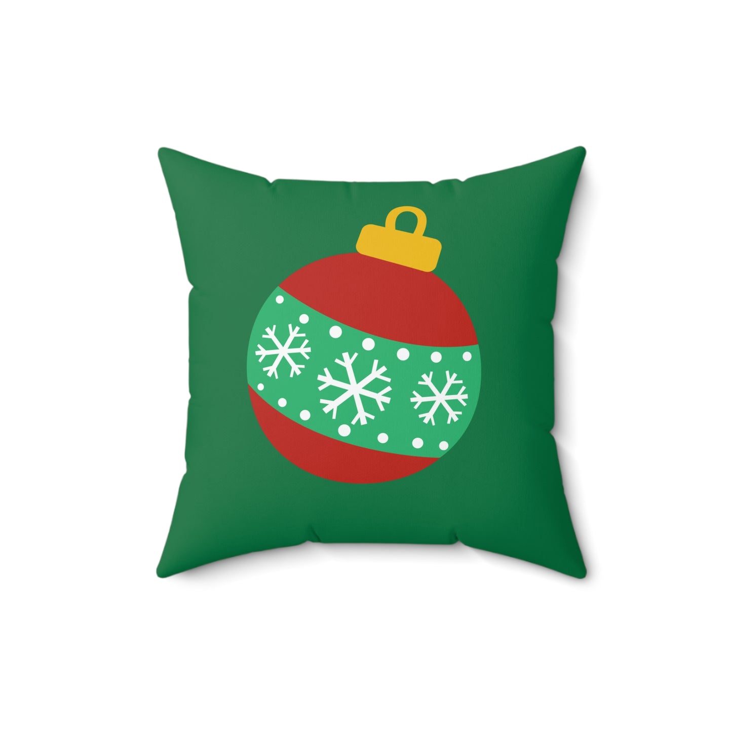 Cojín navideño festivo con forma de bola verde: alegría navideña para el hogar o la oficina