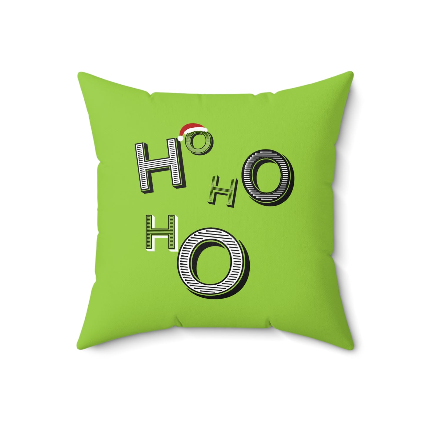 Almohada verde alegre HoHoHo de Papá Noel: una delicia navideña festiva para el hogar o la oficina