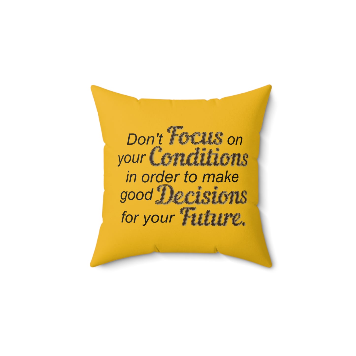 Coussin jaune Sagesse tournée vers l'avenir : inspirez votre voyage