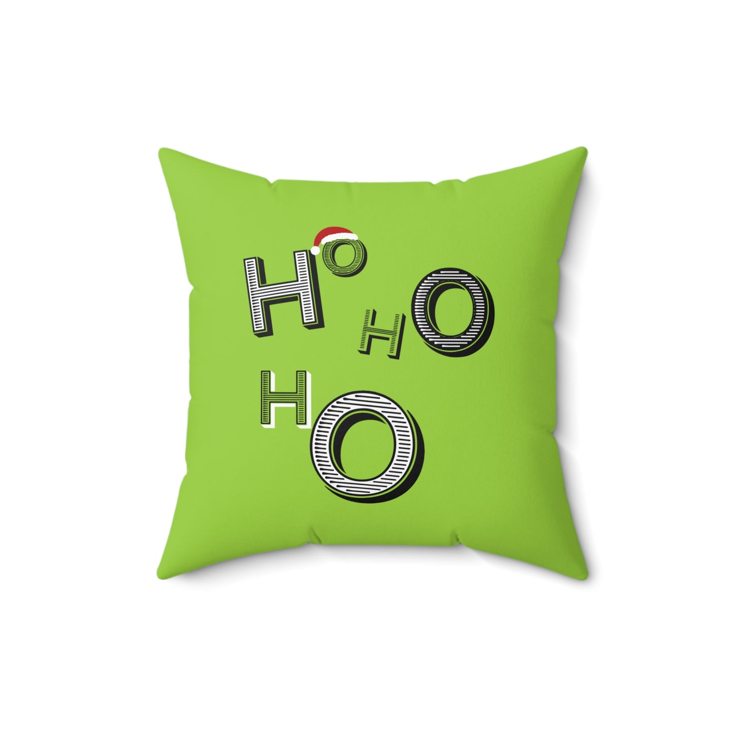 Almohada verde alegre HoHoHo de Papá Noel: una delicia navideña festiva para el hogar o la oficina