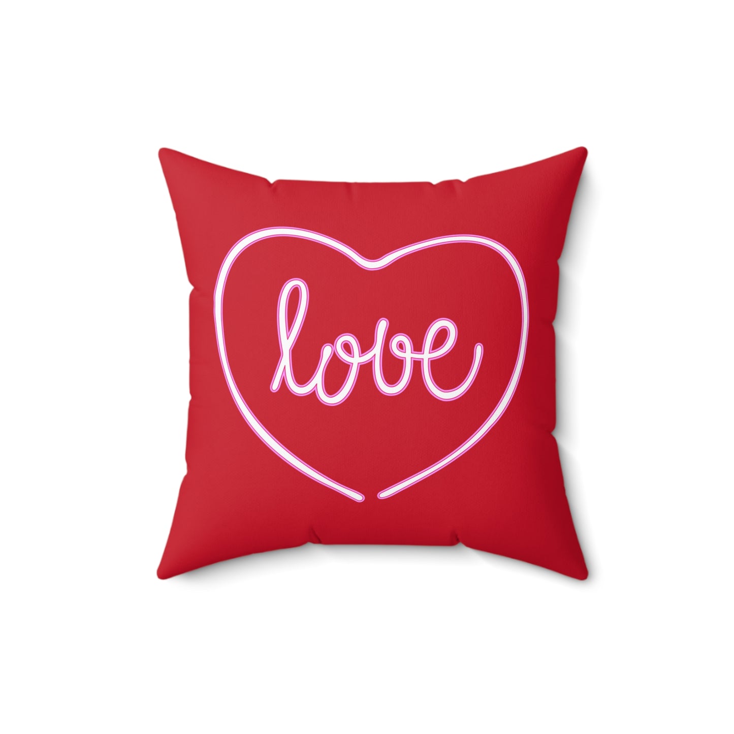 Almohada romántica de poliéster con un toque de corazón