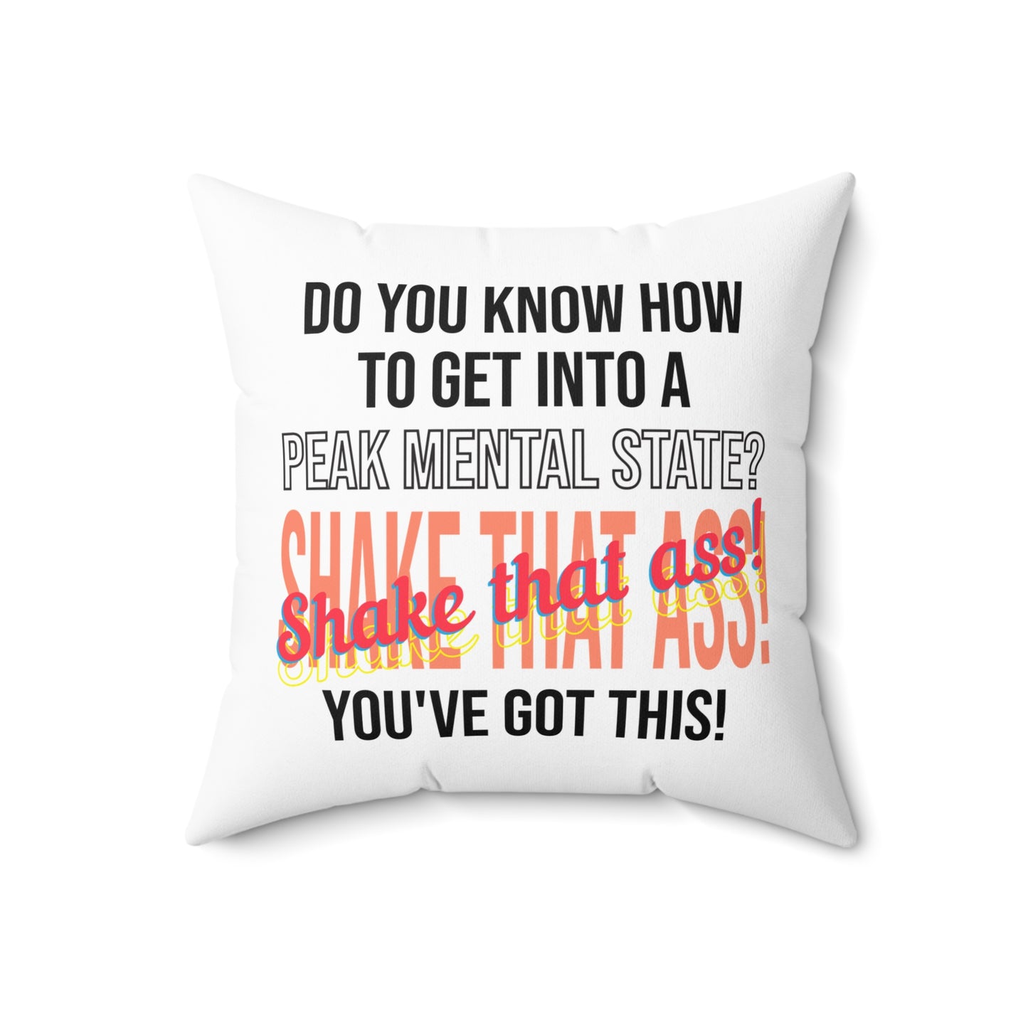 Coussin de motivation Shake That Ass, coussin d'affirmation quotidien, cadeau inspirant pour un ami, cadeau de pendaison de crémaillère, inspiré de Tony Robbins