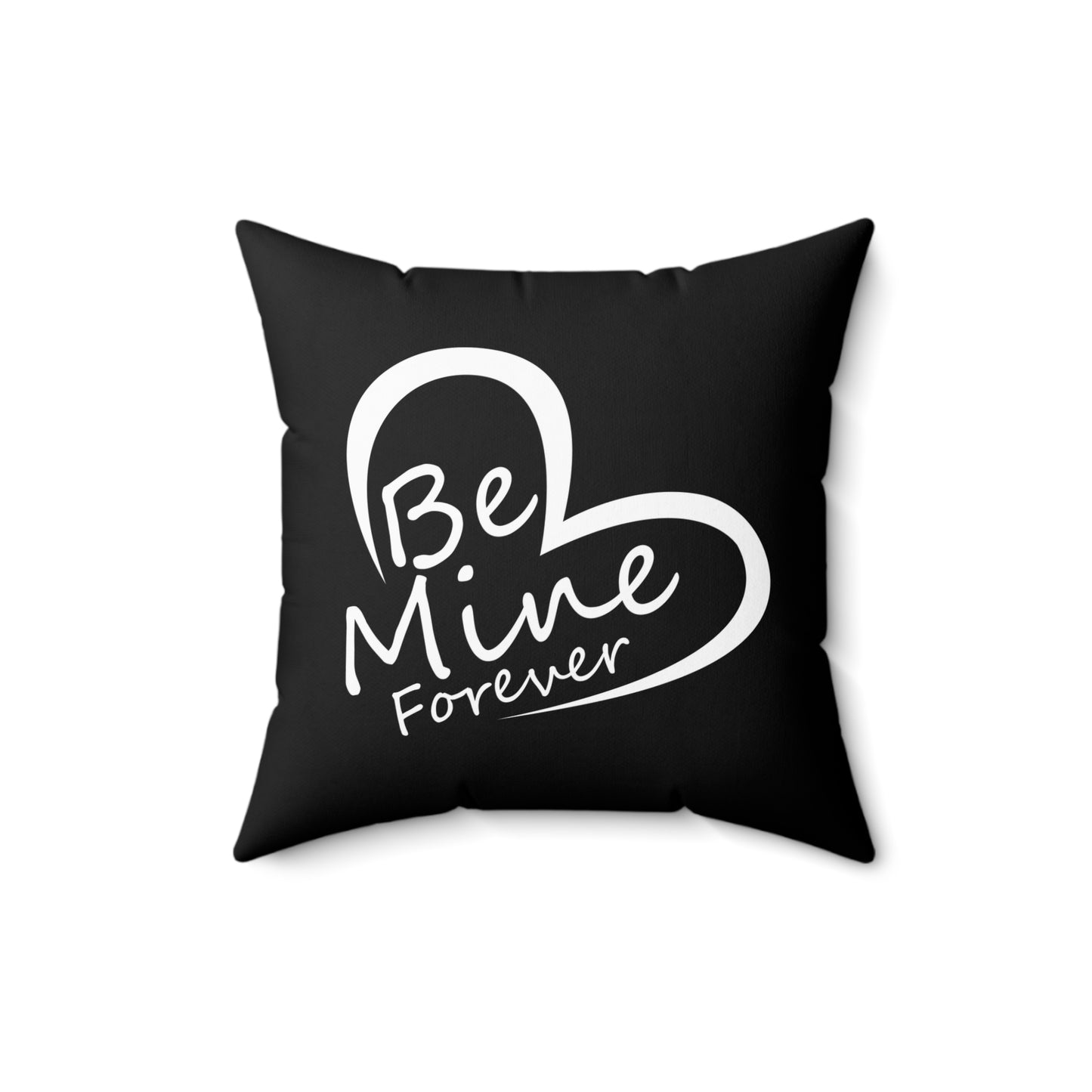 Forever Yours Black Heart Throw Pillow
