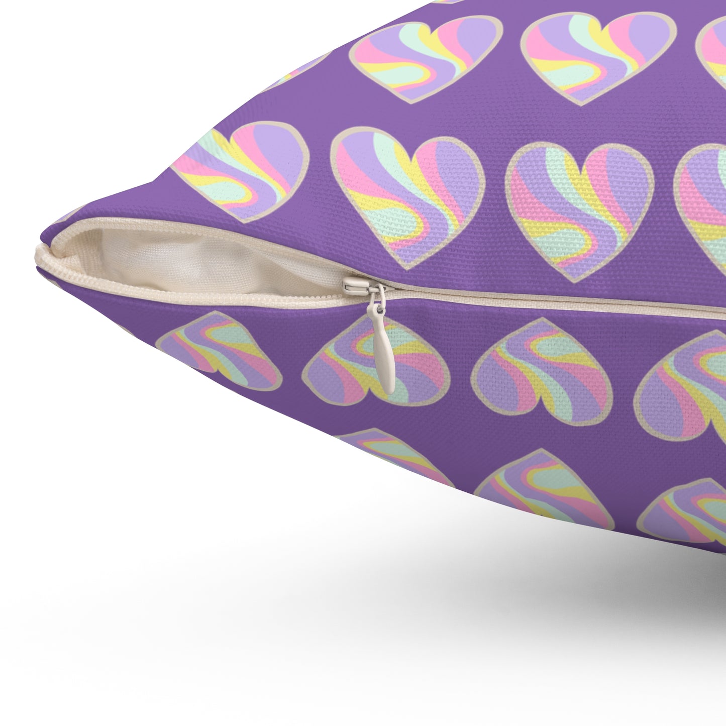 Cojín decorativo con abrazo sincero de color morado