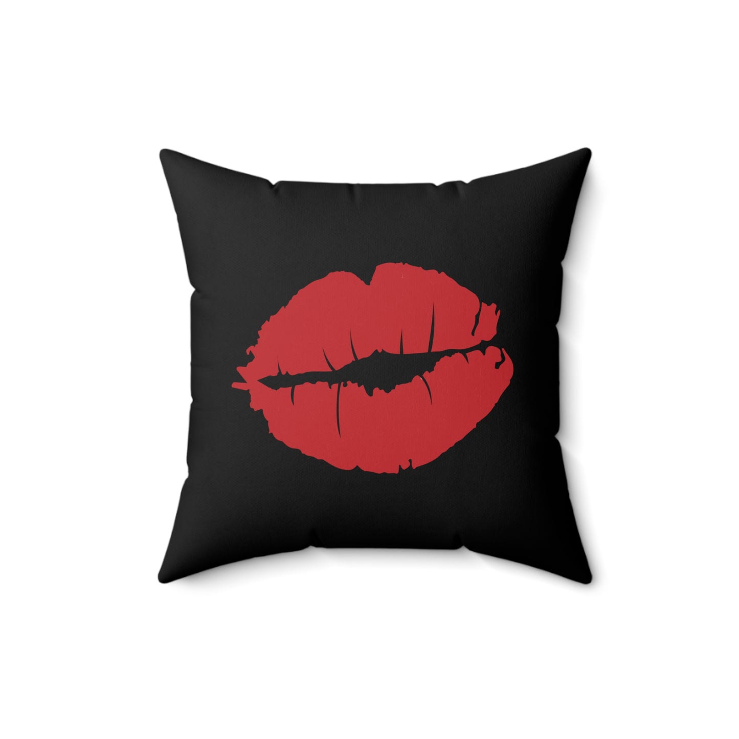 Coussin noir à geste romantique