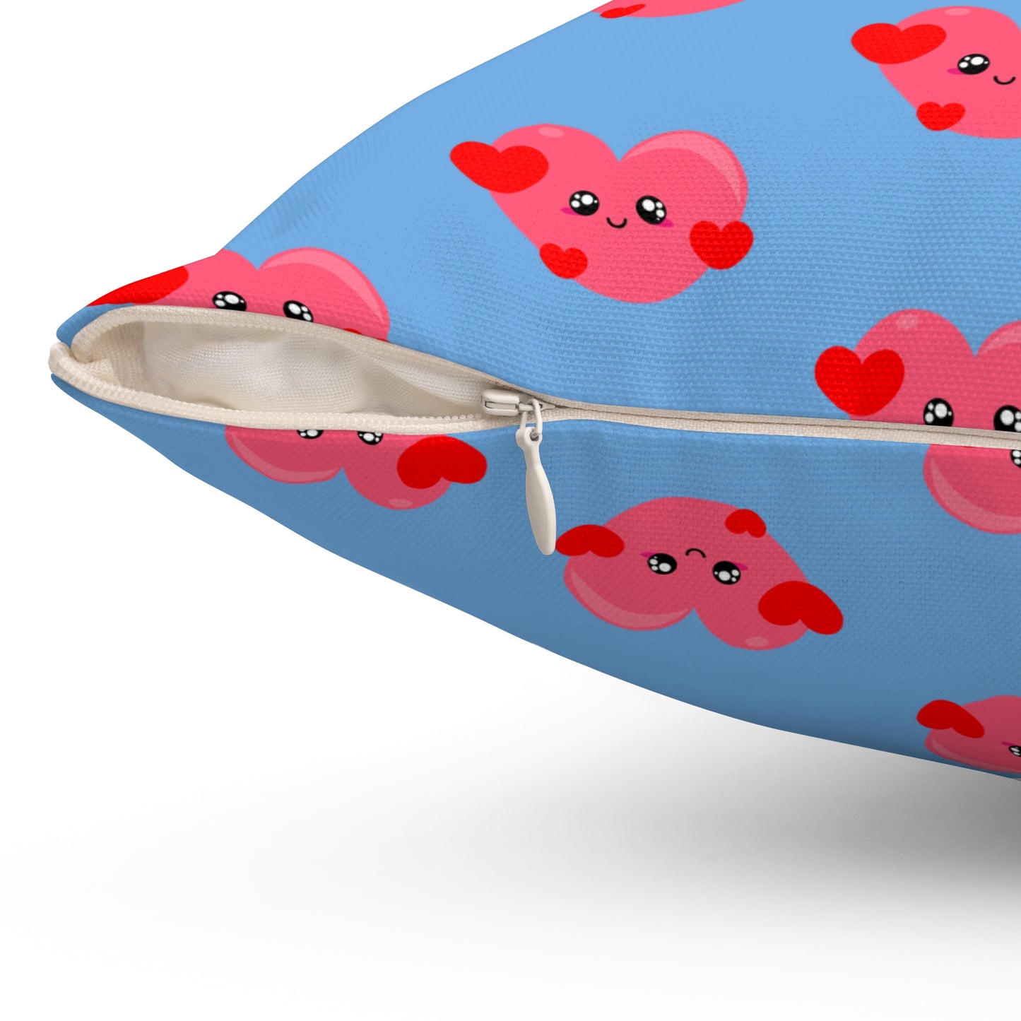 Coussin Heartfelt Blues : un cœur frappé par l'amour