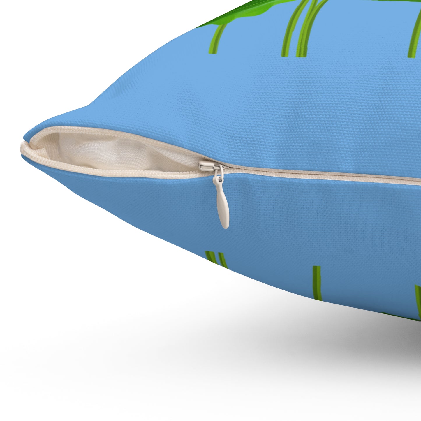 Cuidarse a uno mismo también es un lenguaje de amor, almohada con diseño de flores florecientes, almohada azul con flores rosas, almohada decorativa