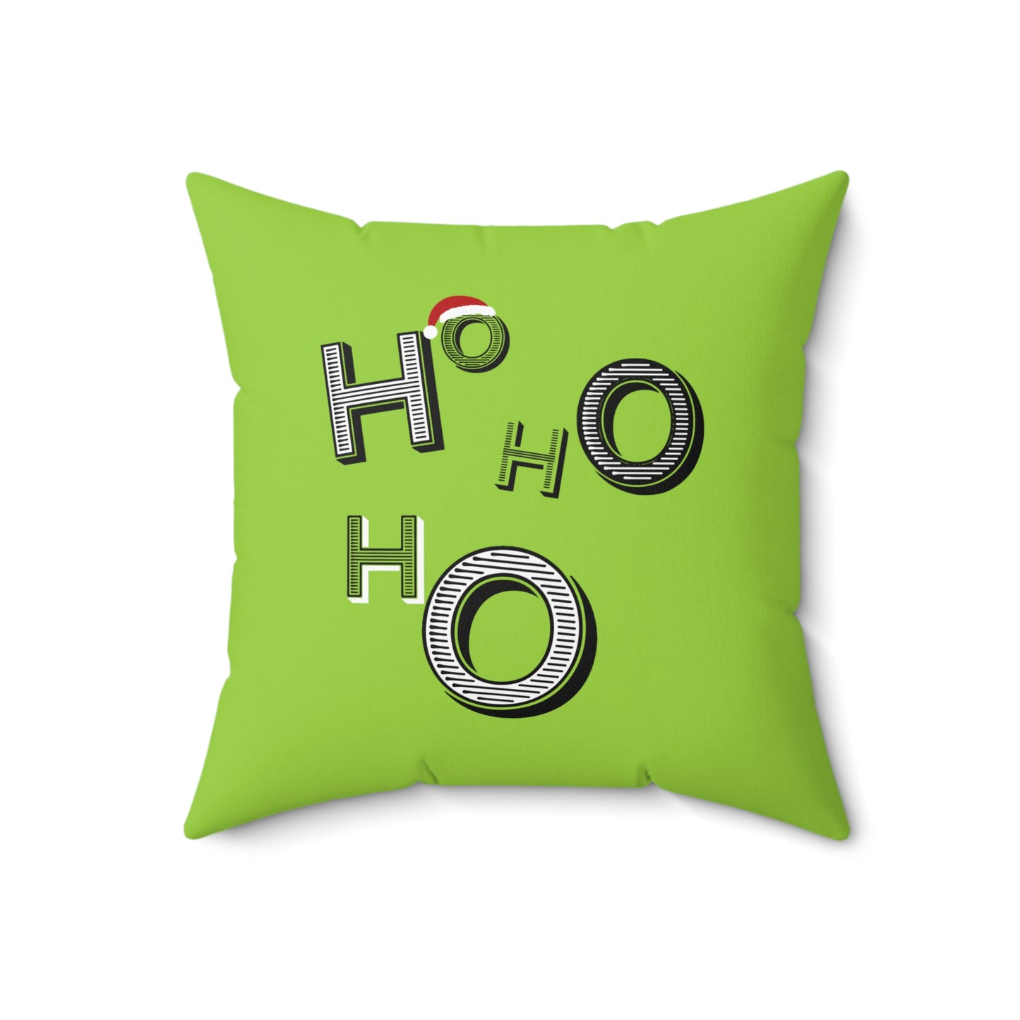 Almohada verde alegre HoHoHo de Papá Noel: una delicia navideña festiva para el hogar o la oficina