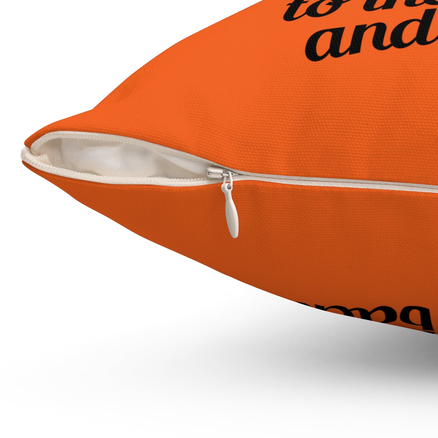 Almohada decorativa con texto "Te amo hasta la luna", cuadrada de poliéster con funda, color naranja y amarillo, regalo para ella