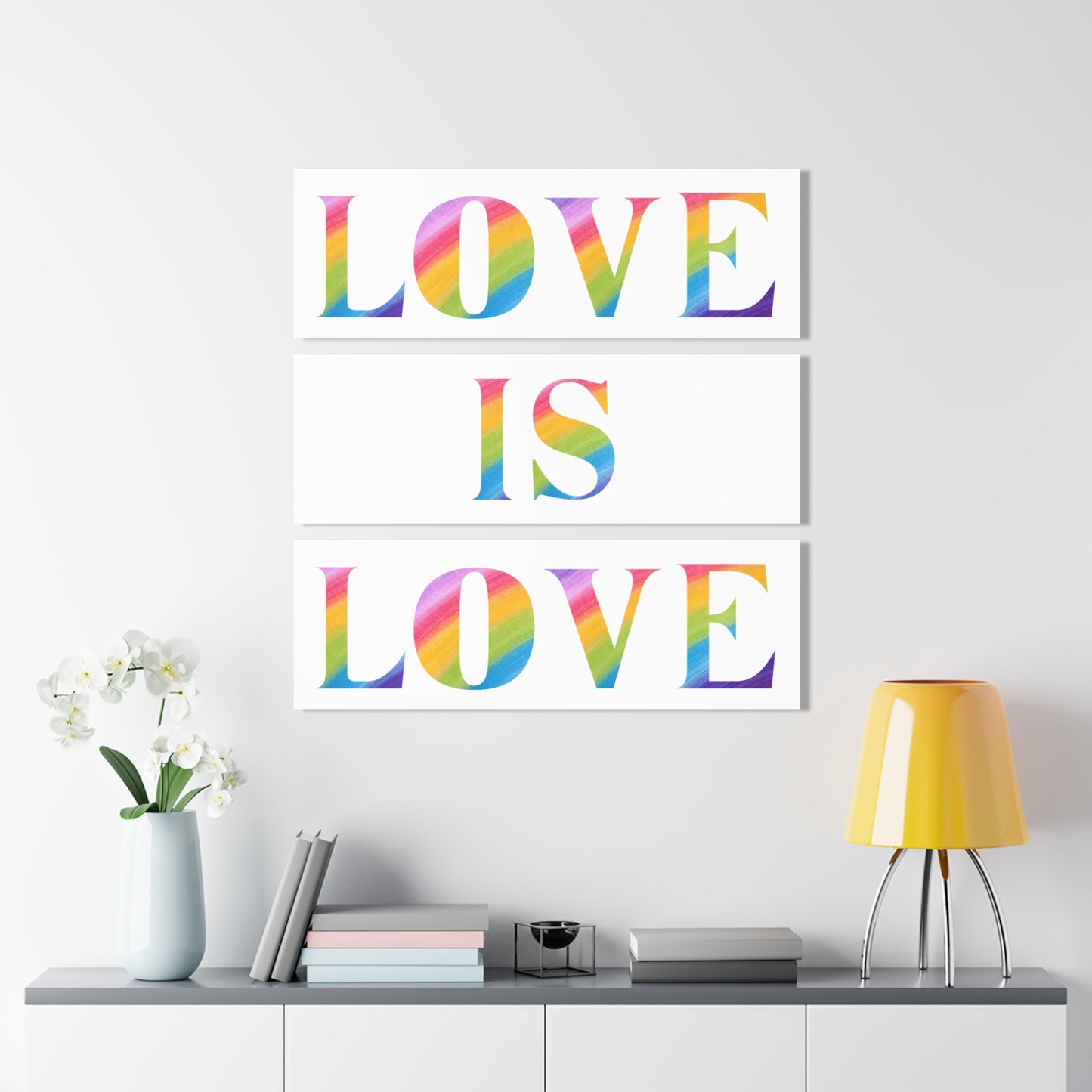 Juego de 3 impresiones acrílicas Lively Love is Love