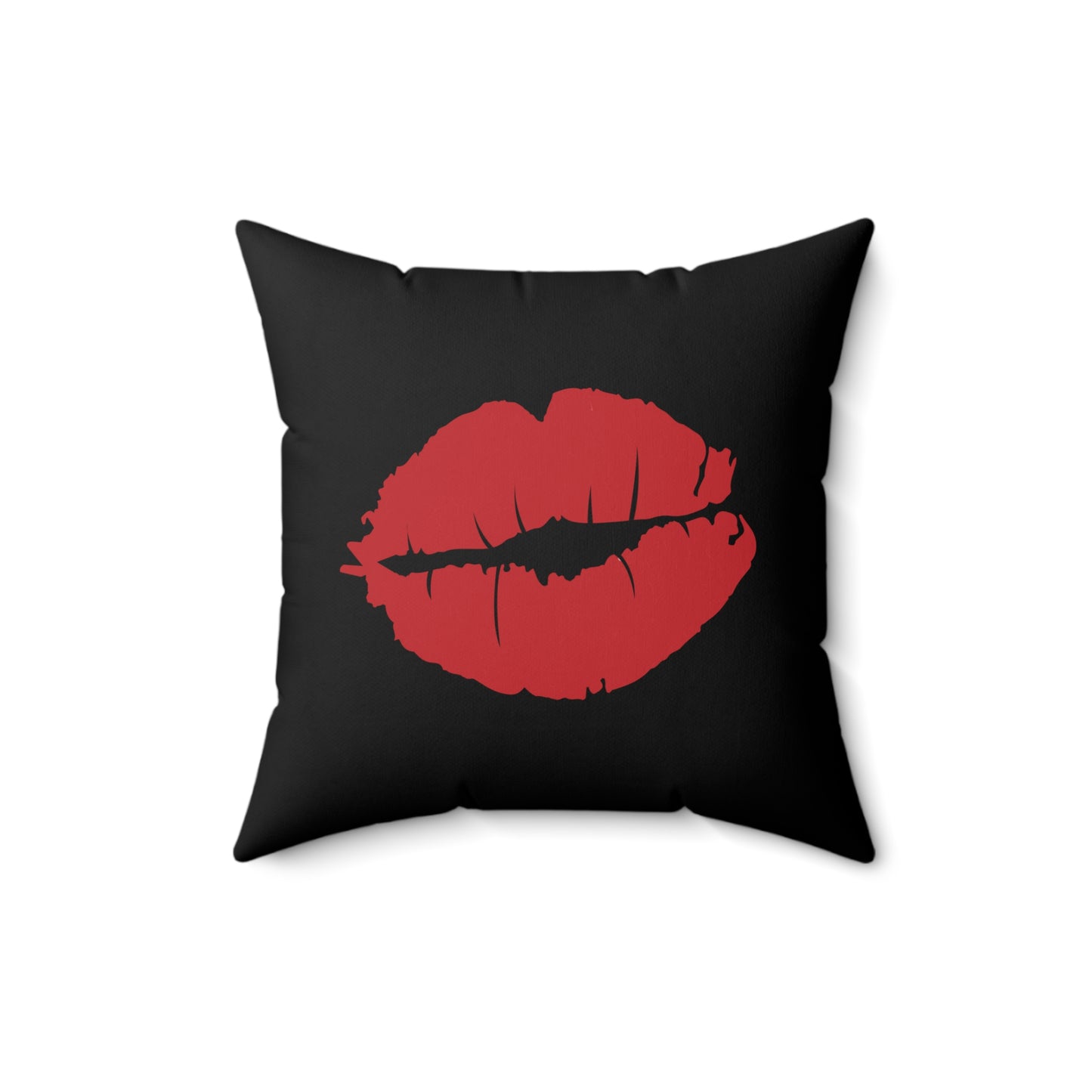 Coussin noir à geste romantique