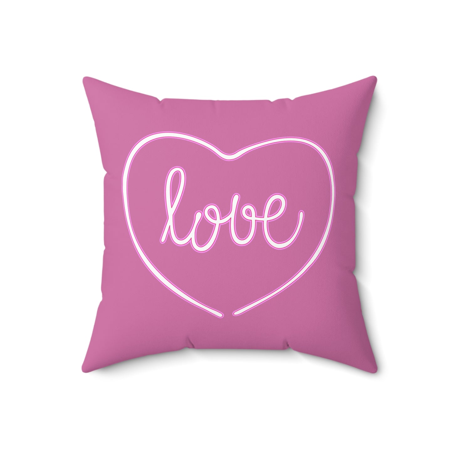 Bonita almohada con líneas de amor en color rosa