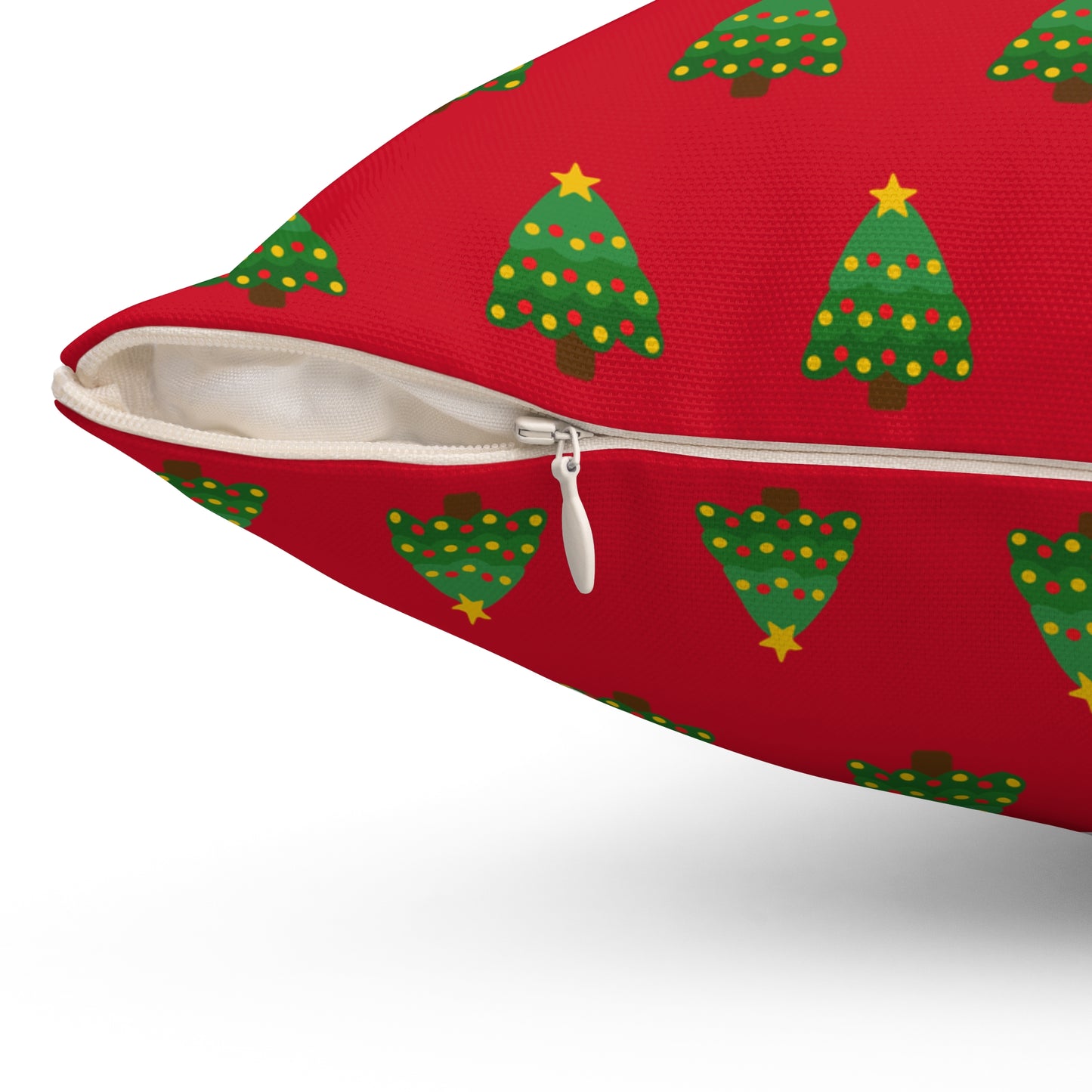 Cojín rojo con diseño de árbol de Navidad: decoración elegante y festiva para el hogar o la oficina
