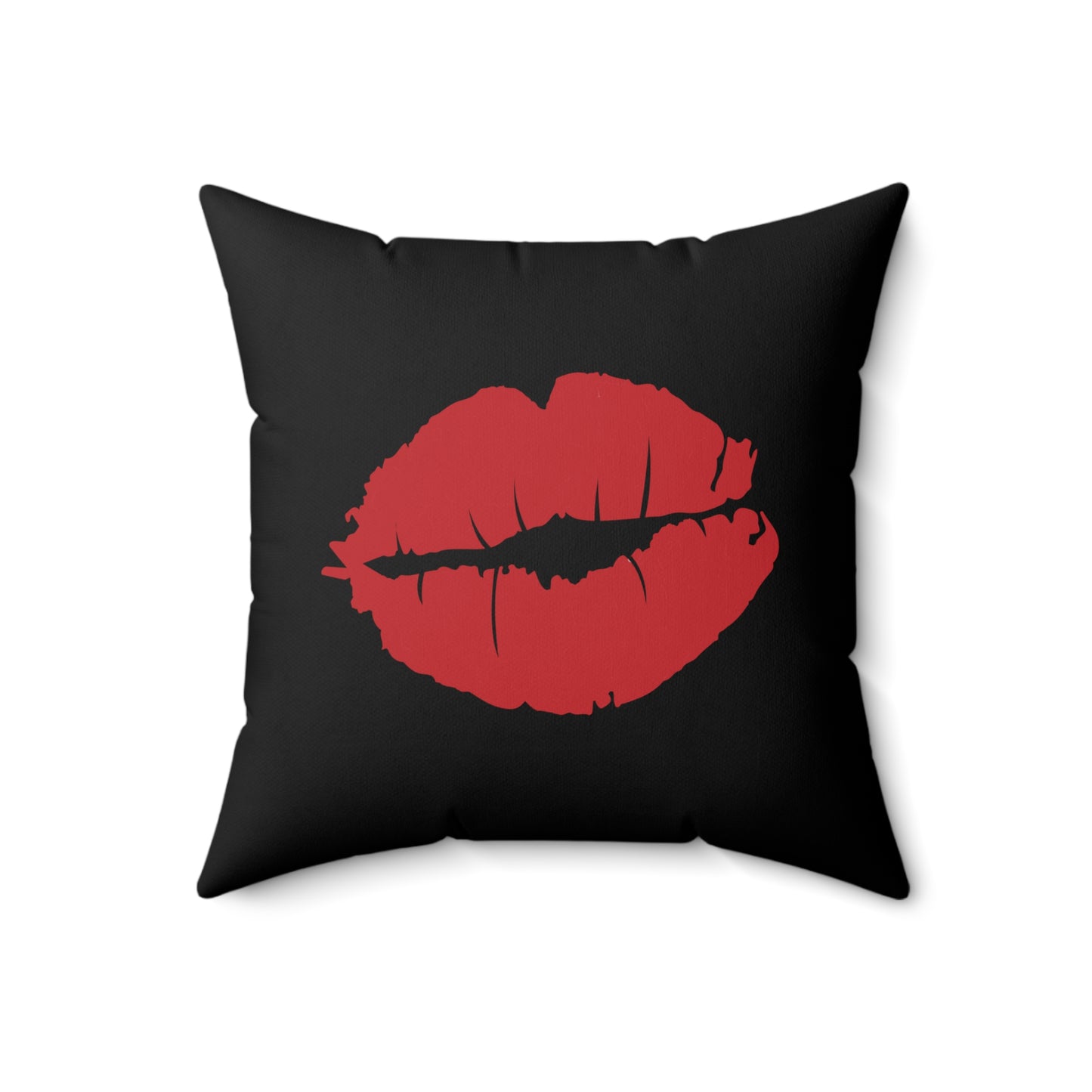 Coussin noir à geste romantique