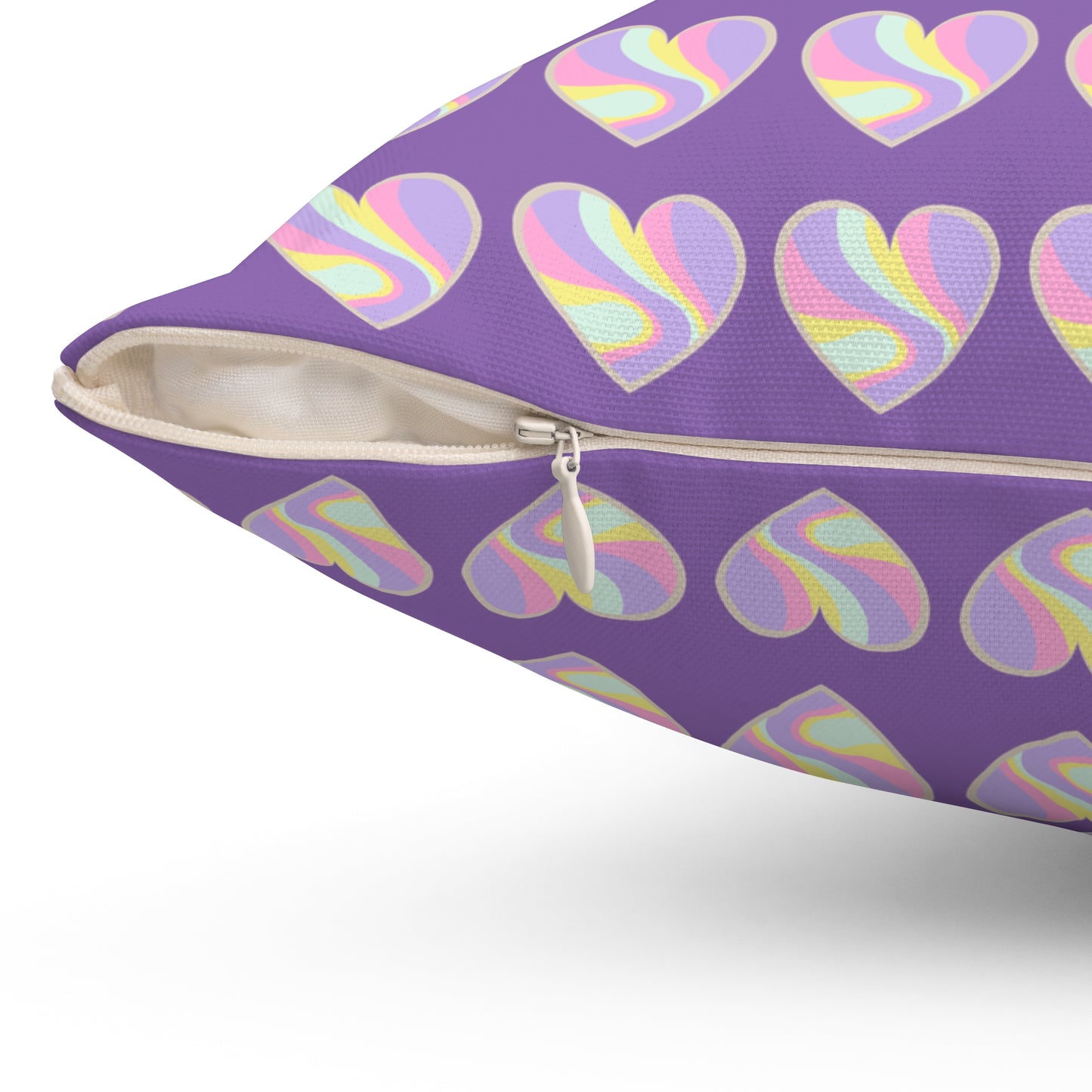 Cojín decorativo con abrazo sincero de color morado