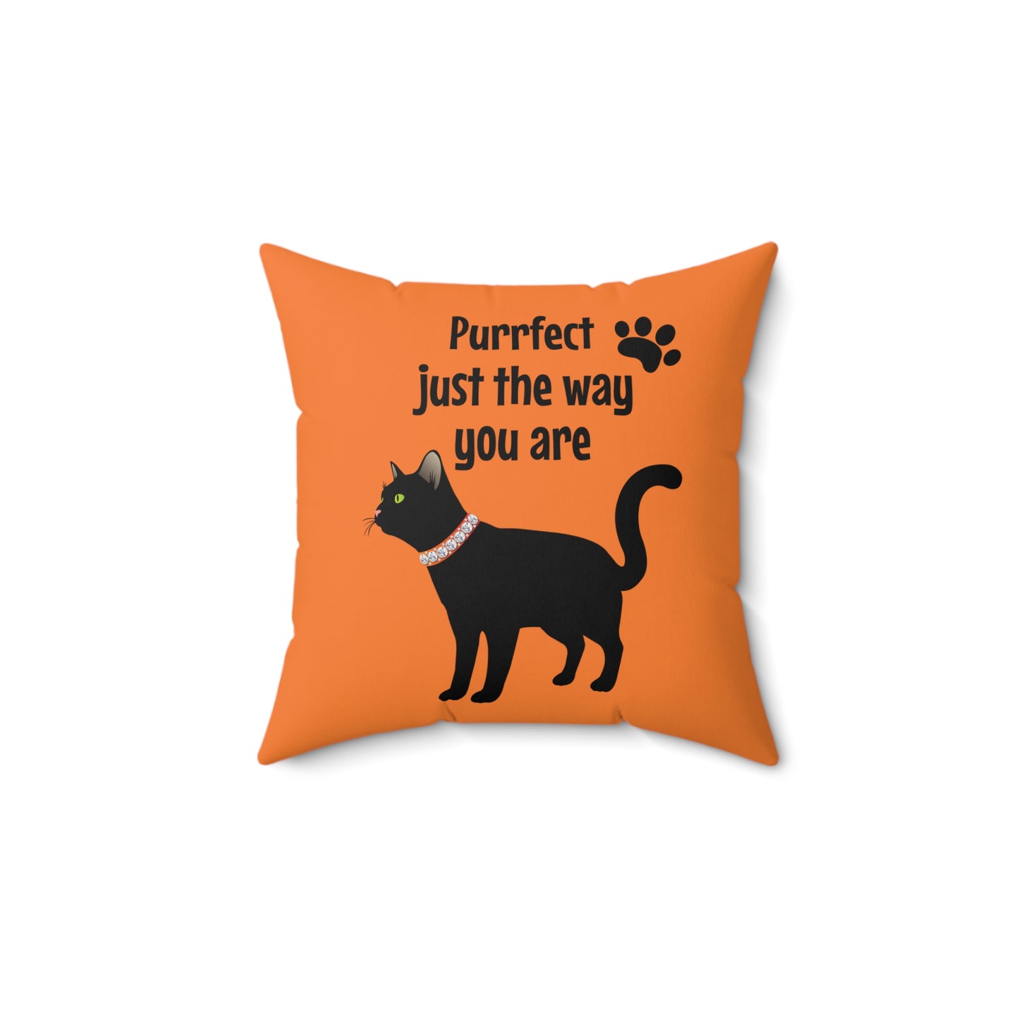 Cojín decorativo de Halloween con forma de gato negro, cojín cuadrado naranja con funda, decoración de salón, regalos para amantes de los gatos, mamás de gatos