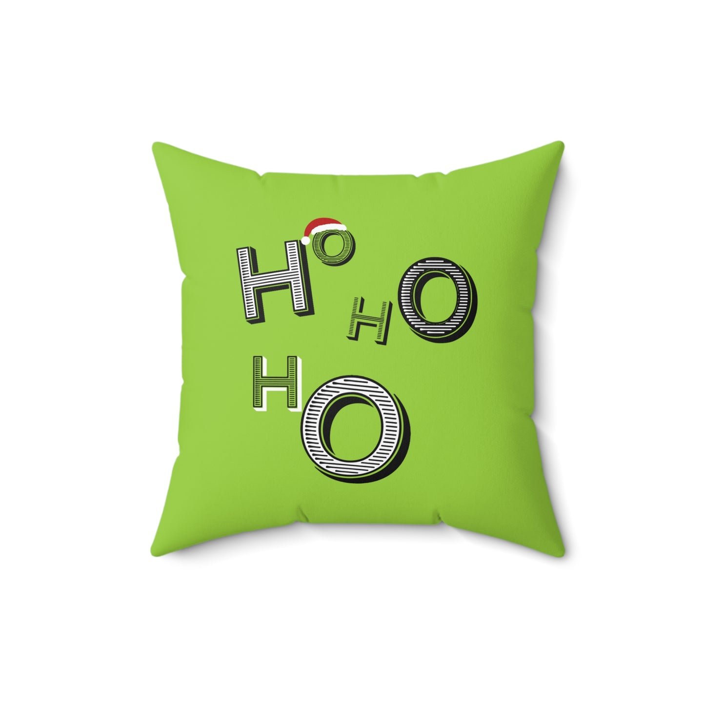 Almohada verde alegre HoHoHo de Papá Noel: una delicia navideña festiva para el hogar o la oficina