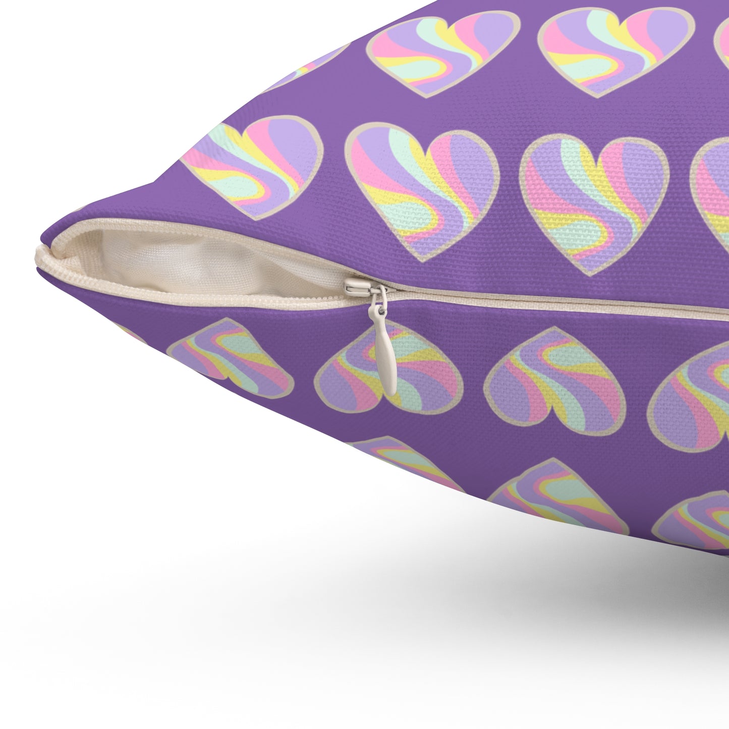 Cojín decorativo con abrazo sincero de color morado