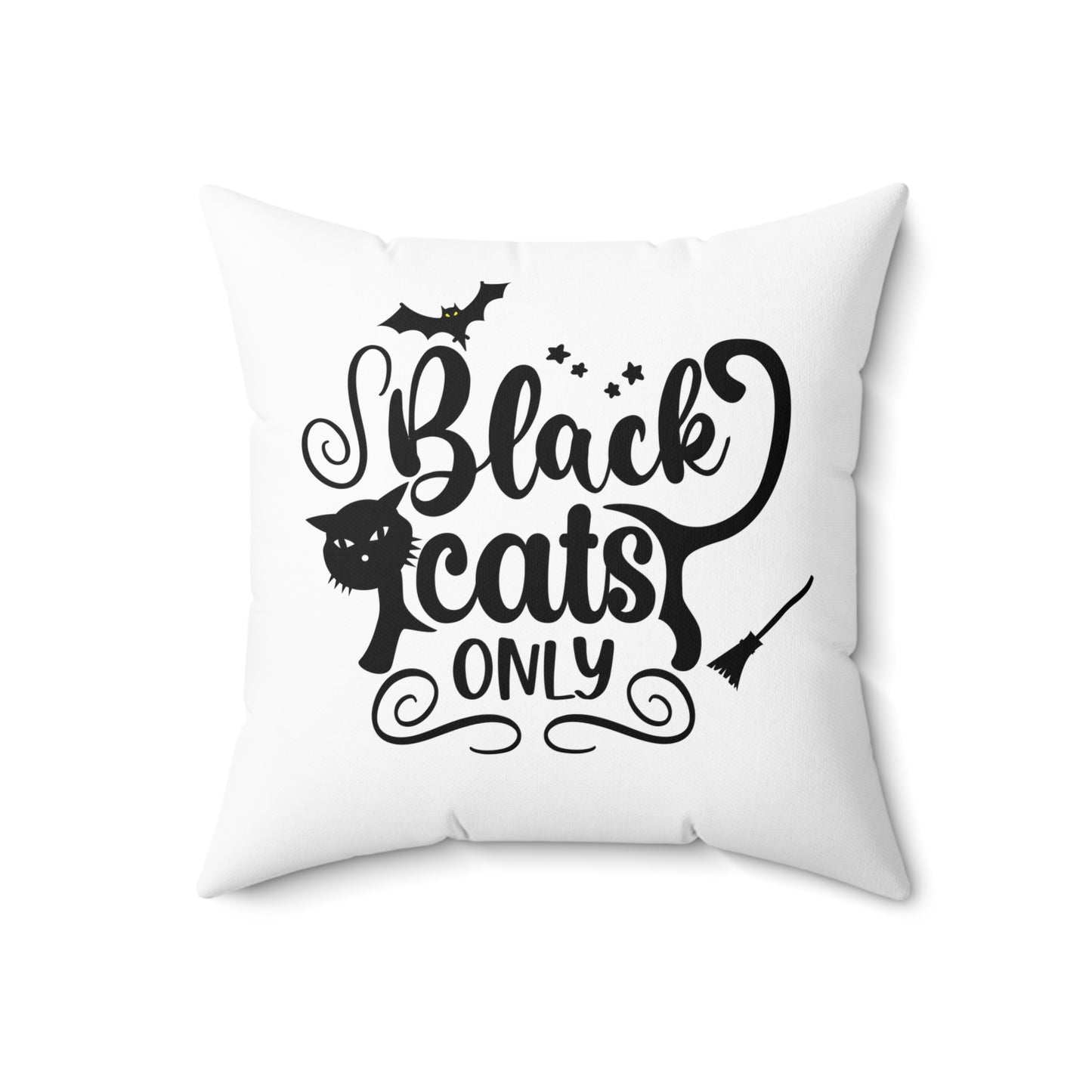 Almohada decorativa en blanco y negro para Halloween, almohada con diseño gráfico de gato, decoración única para la habitación de Halloween, almohada decorativa para amantes de los gatos