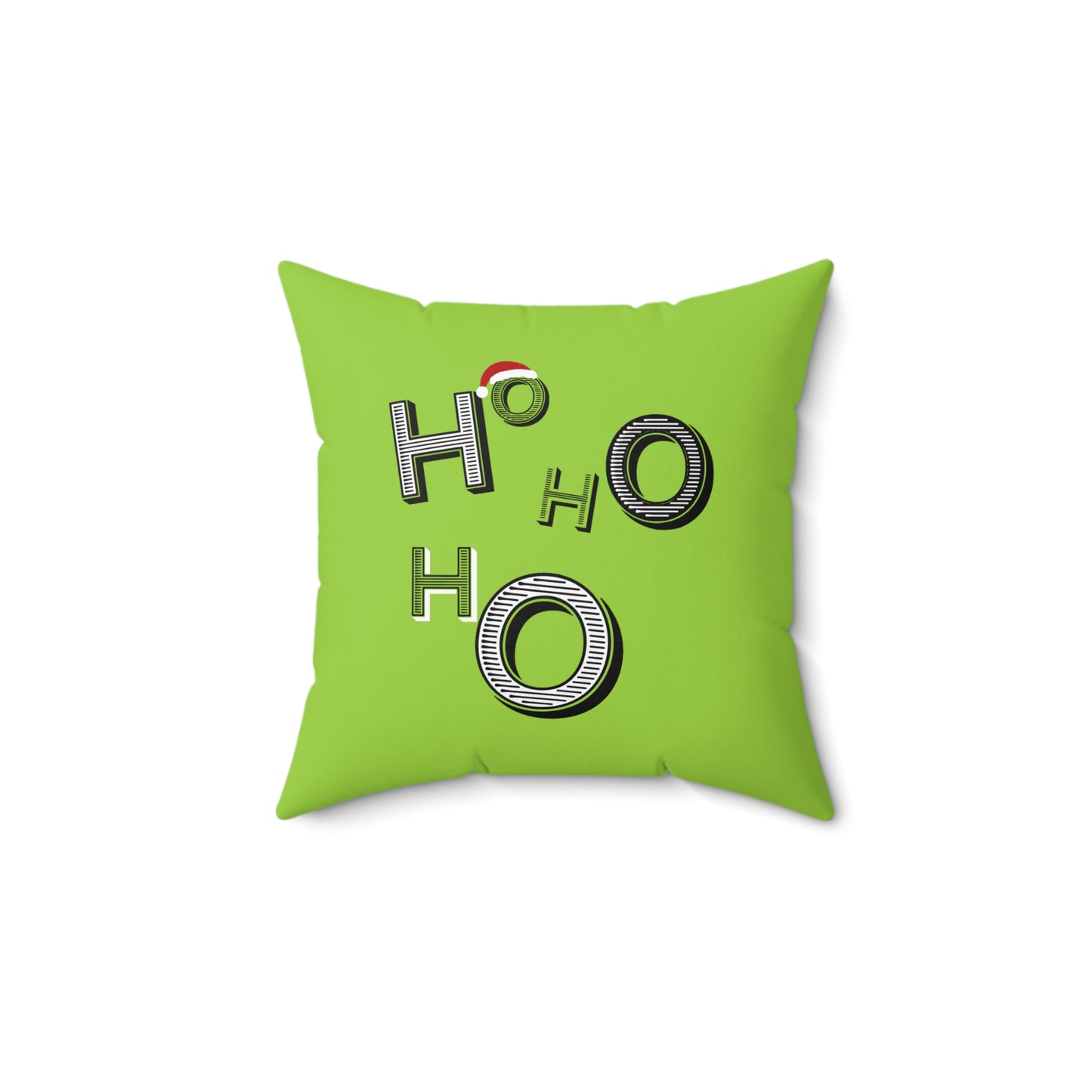 Almohada verde alegre HoHoHo de Papá Noel: una delicia navideña festiva para el hogar o la oficina