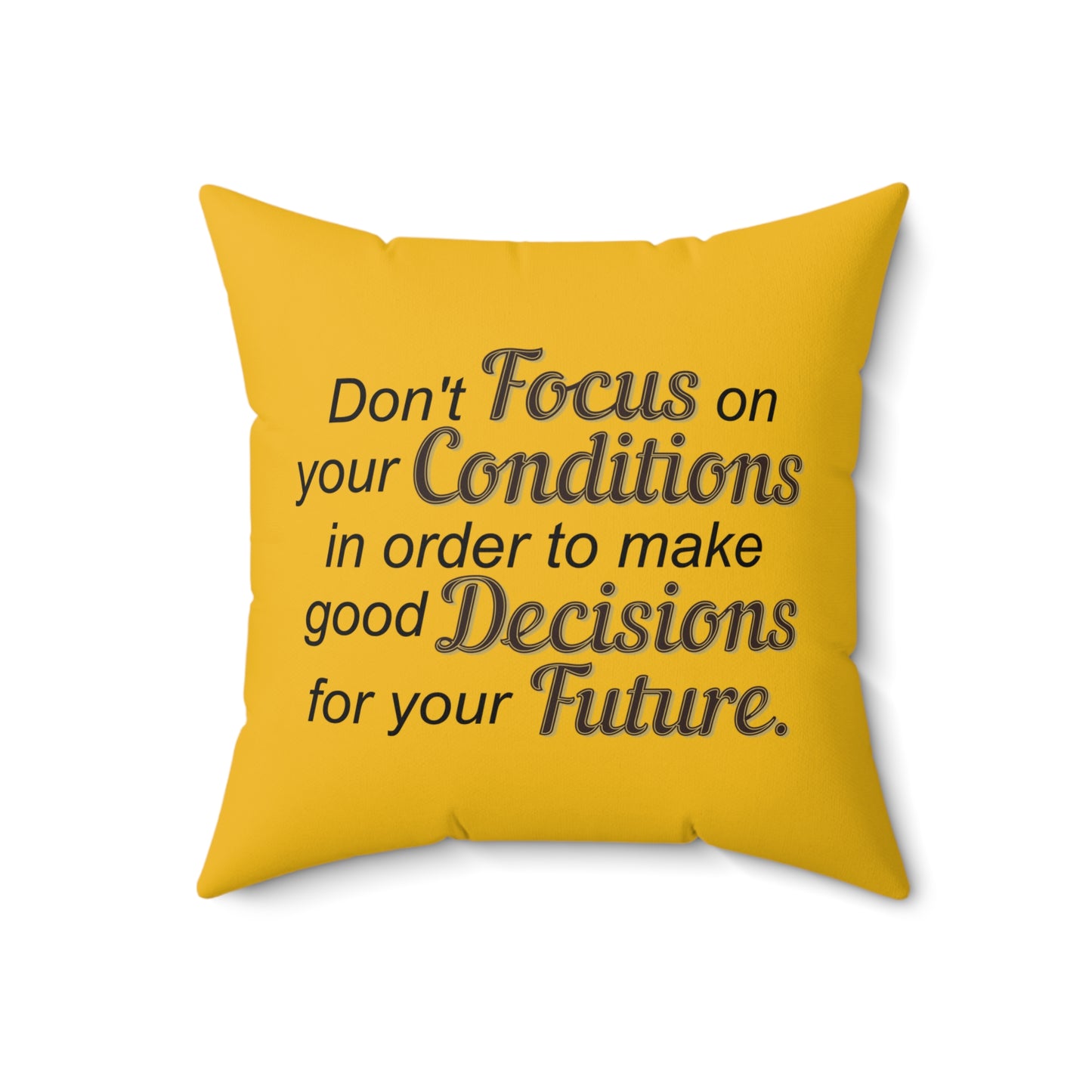 Coussin jaune Sagesse tournée vers l'avenir : inspirez votre voyage
