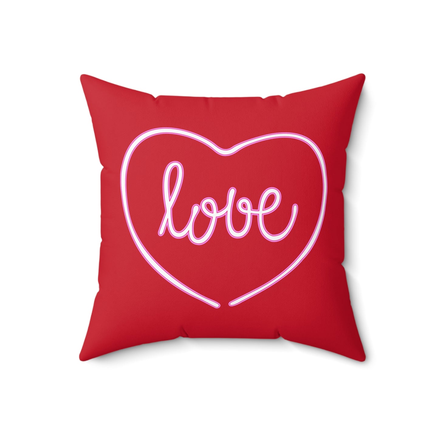 Almohada romántica de poliéster con un toque de corazón