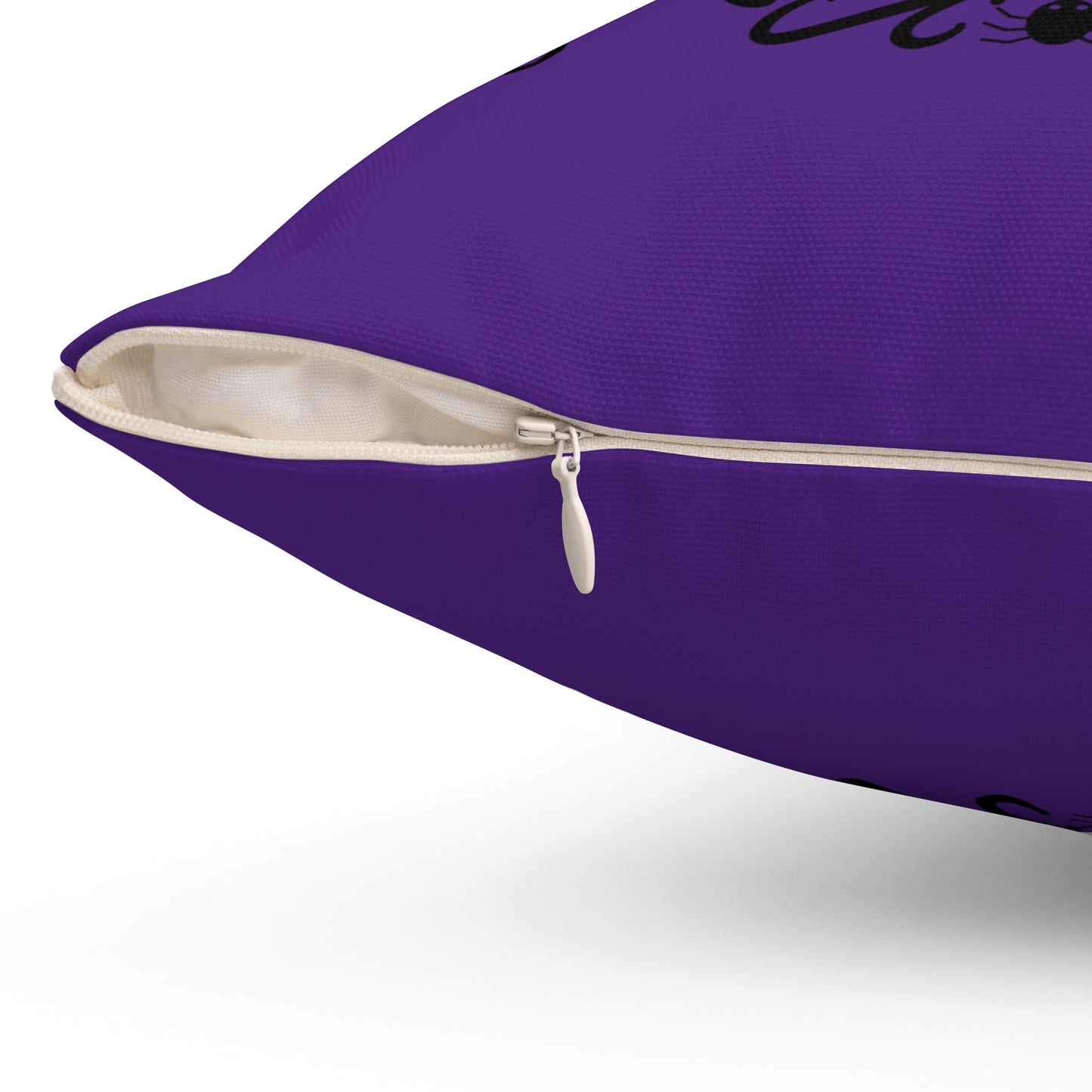 Coussin violet d'Halloween, coussin unique d'Halloween, coussin imprimé Eat Drink And Be Scary, coussin en polyester design pour tous