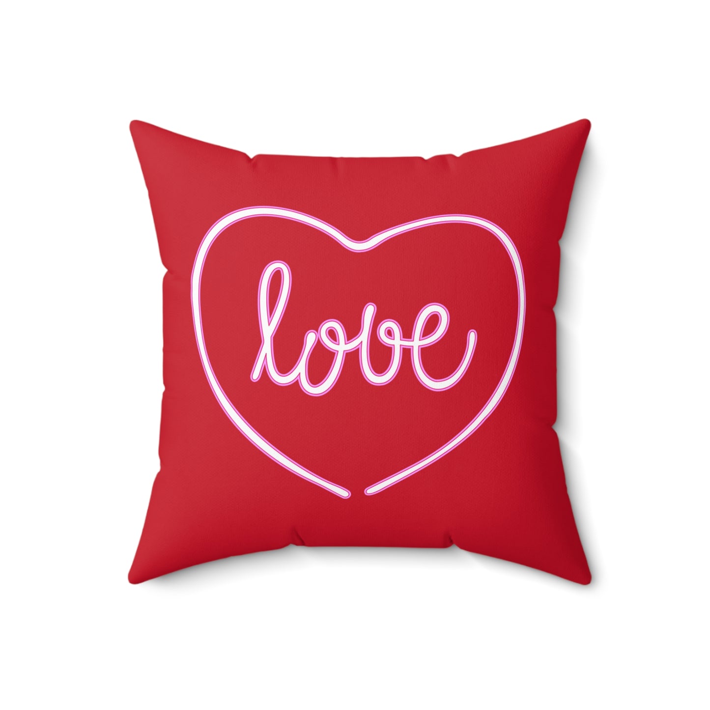 Almohada romántica de poliéster con un toque de corazón