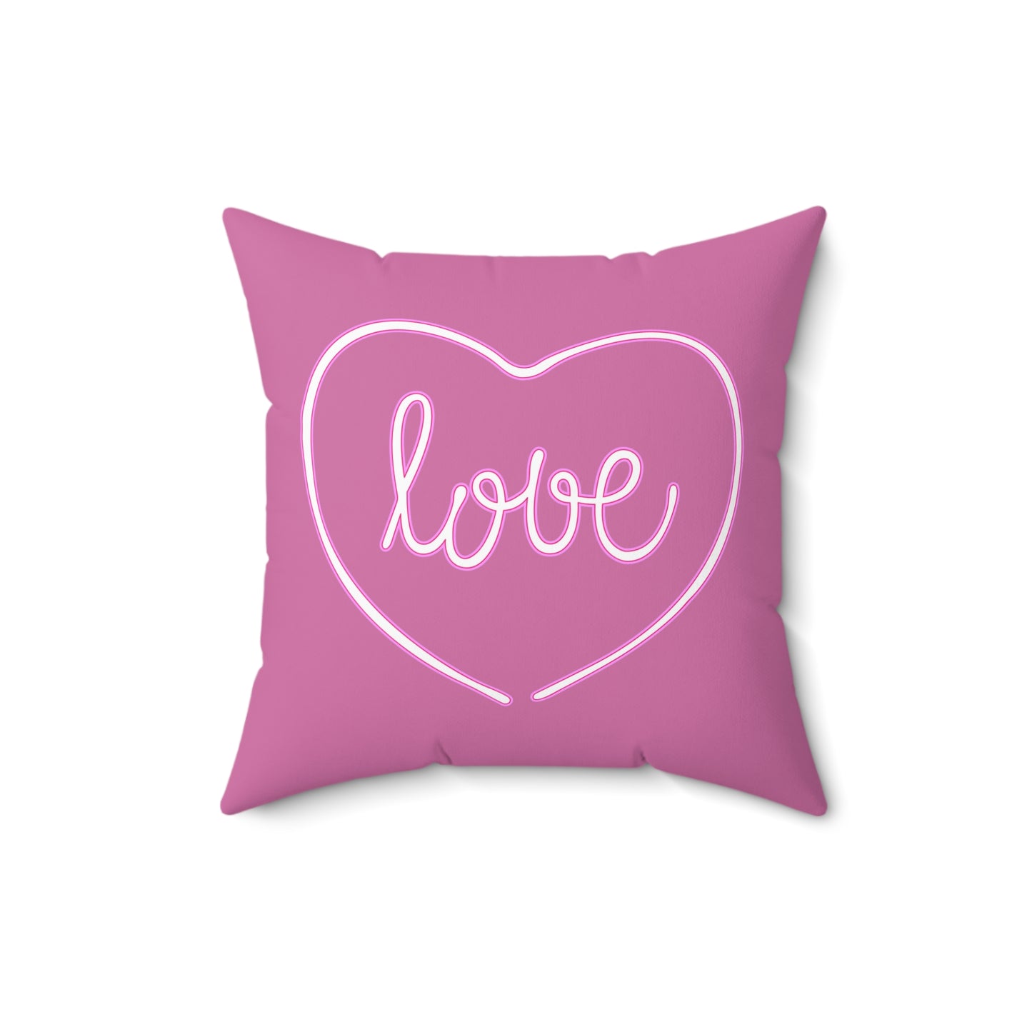 Bonita almohada con líneas de amor en color rosa