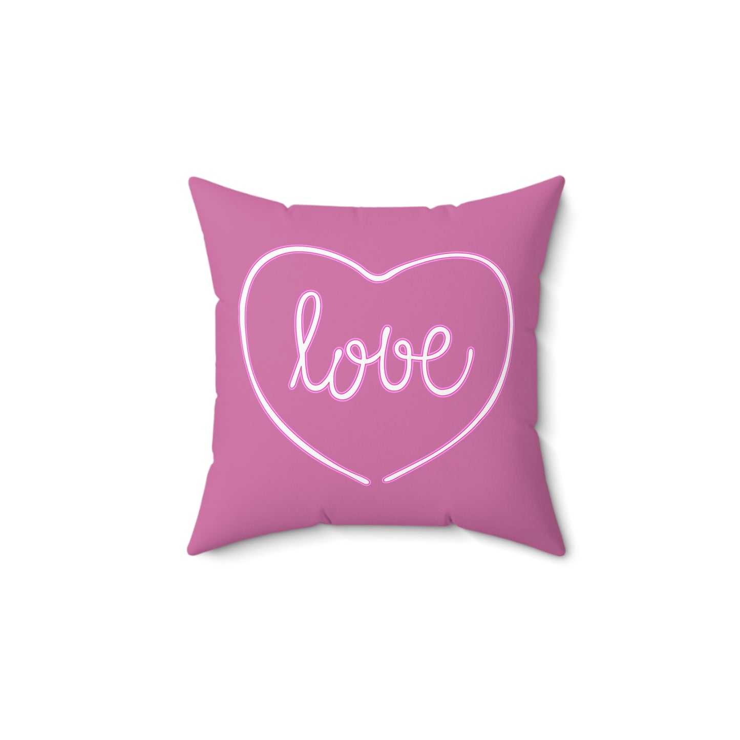 Bonita almohada con líneas de amor en color rosa