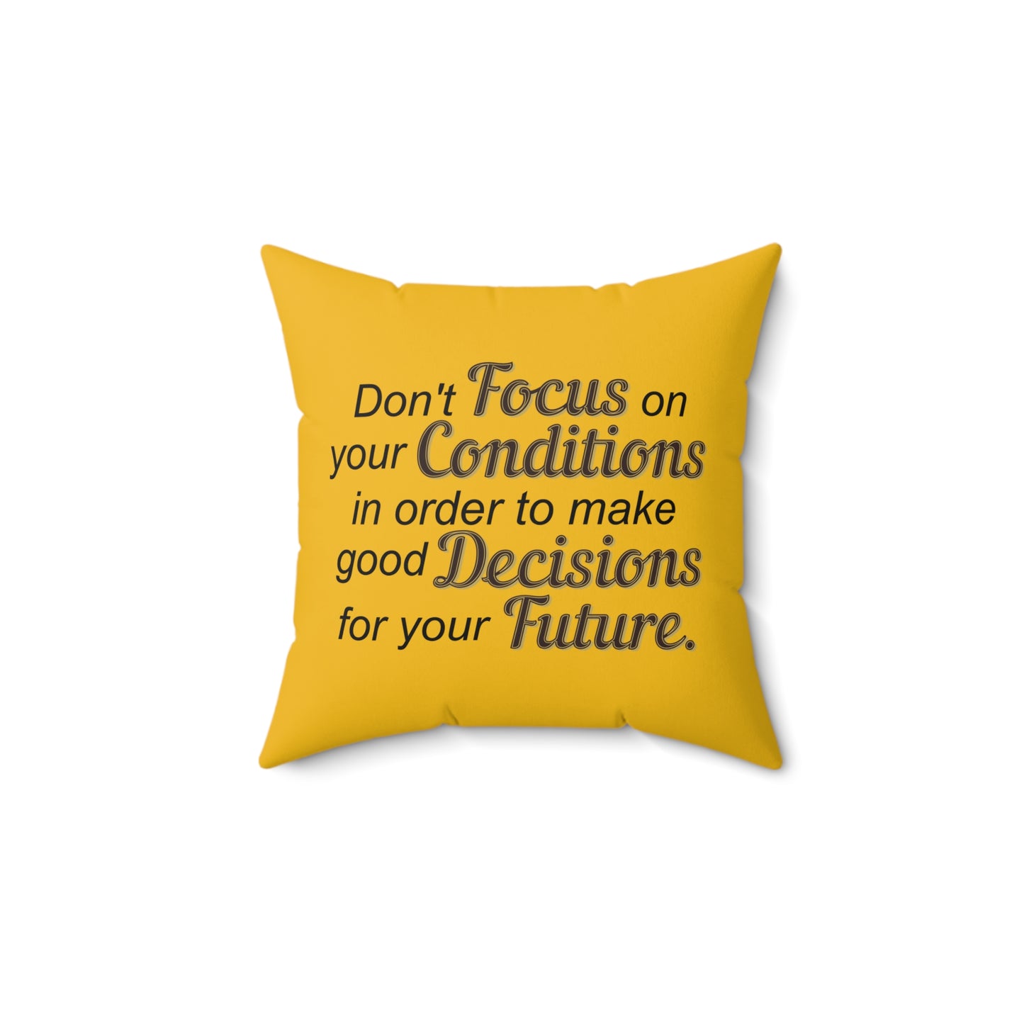 Coussin jaune Sagesse tournée vers l'avenir : inspirez votre voyage