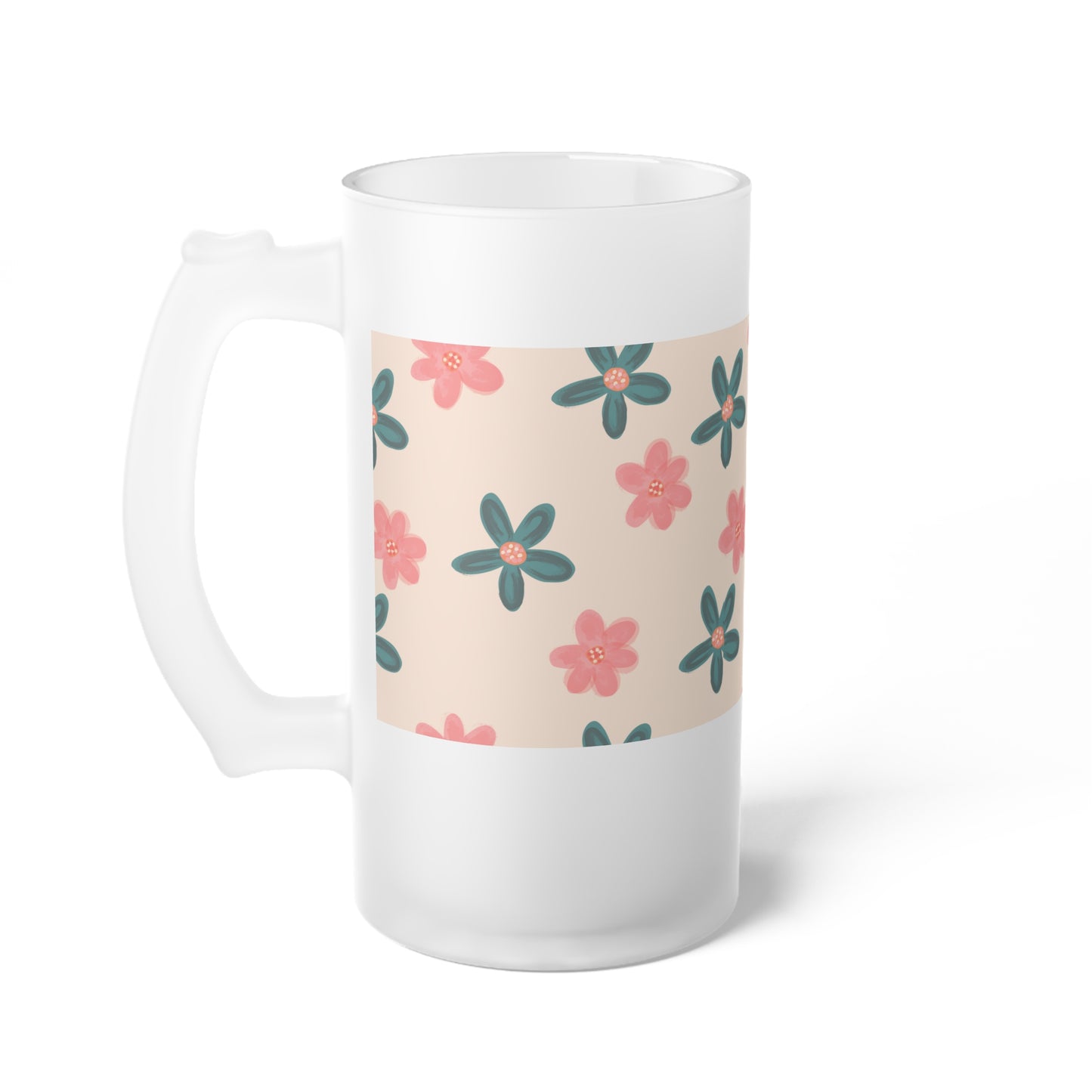 Jarra de cerveza de vidrio esmerilado Blossom Breeze