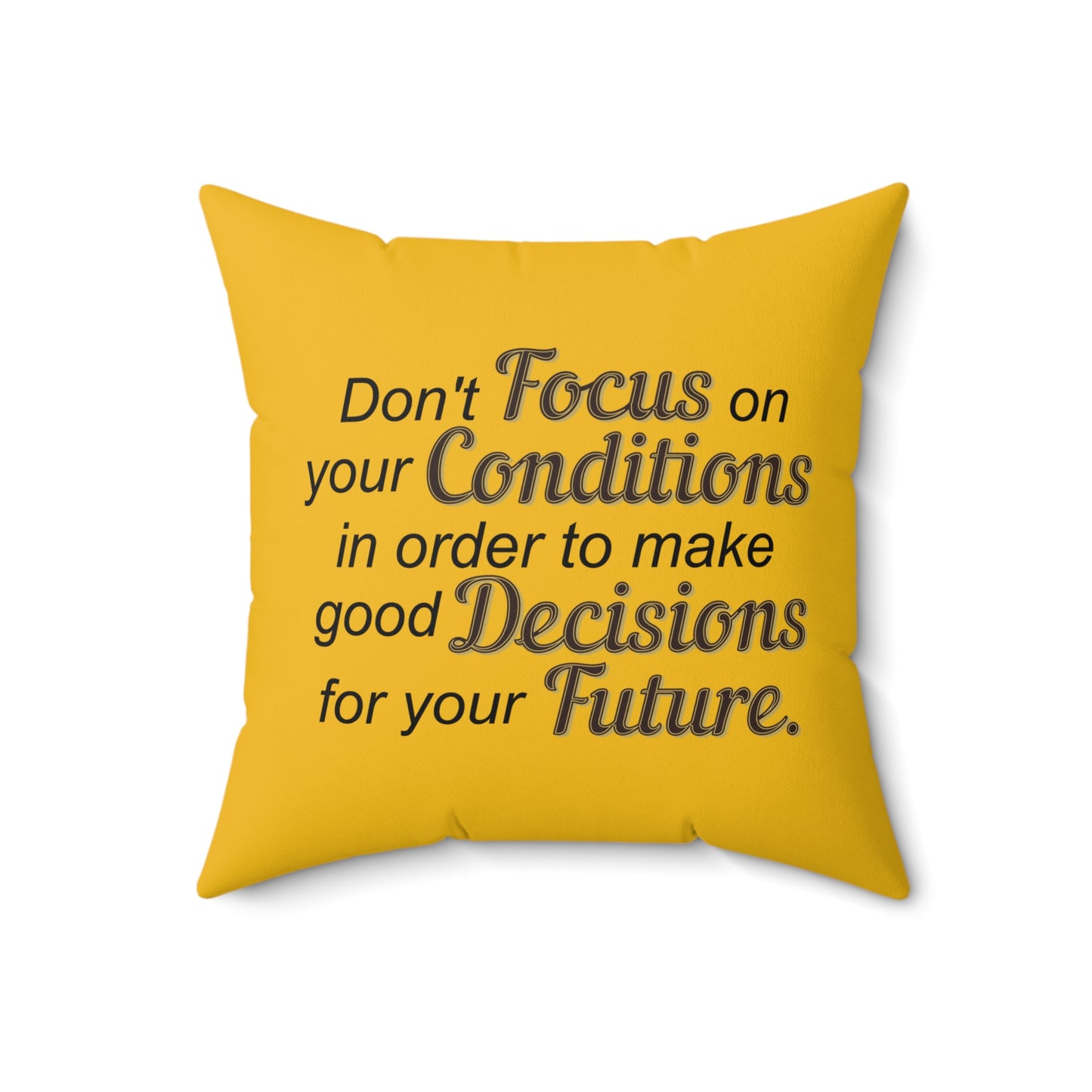 Coussin jaune Sagesse tournée vers l'avenir : inspirez votre voyage