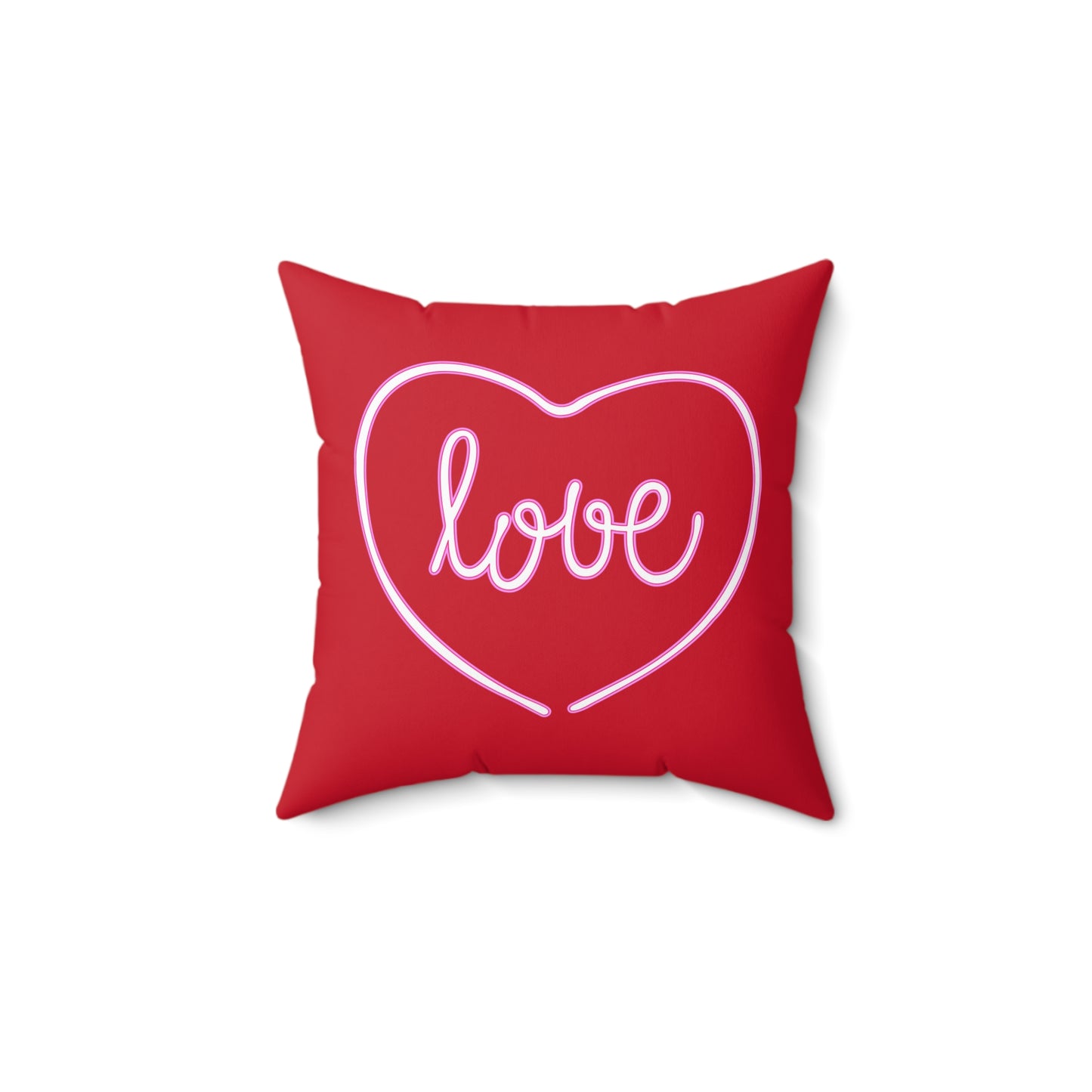Almohada romántica de poliéster con un toque de corazón
