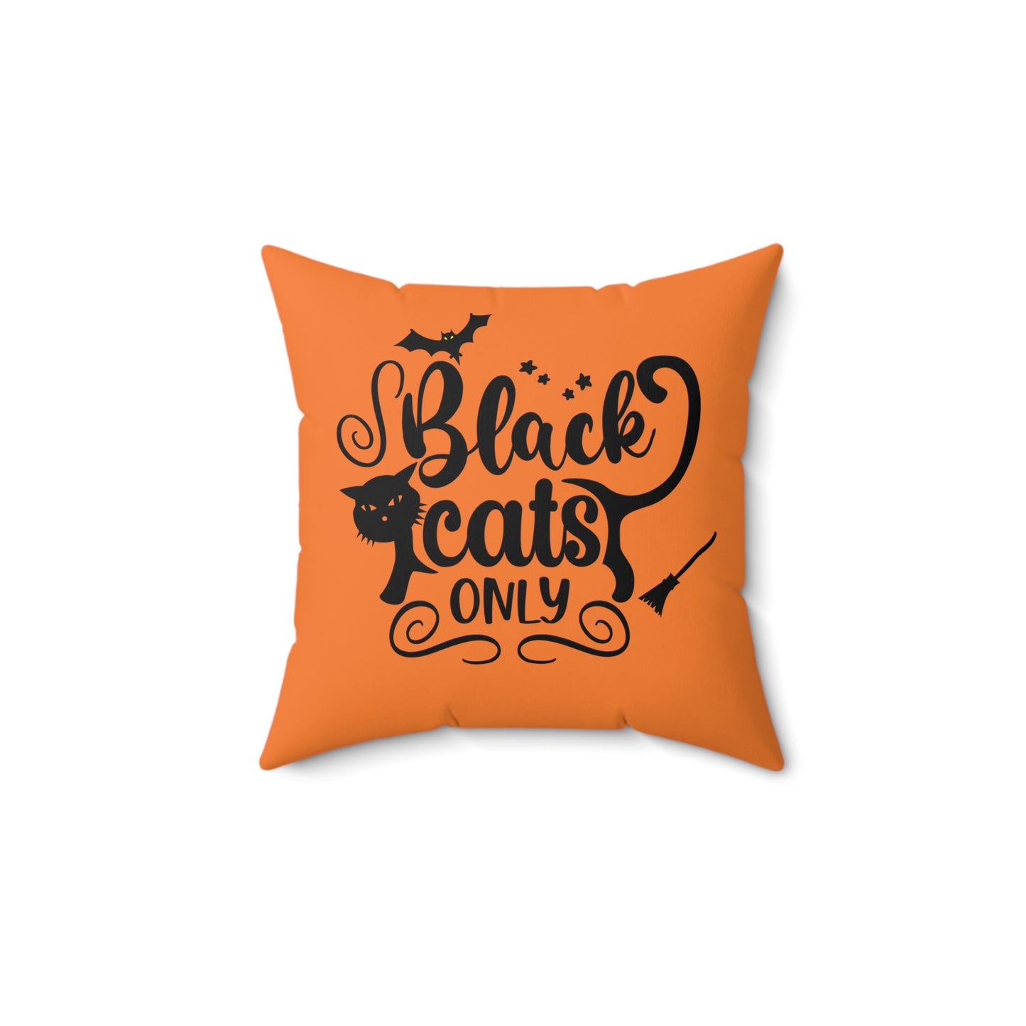 Coussin décoratif pour Halloween avec chats noirs uniquement, coussin décoratif orange et noir pour Halloween, coussins de canapé, coussins mignons pour Halloween, décoration de patio