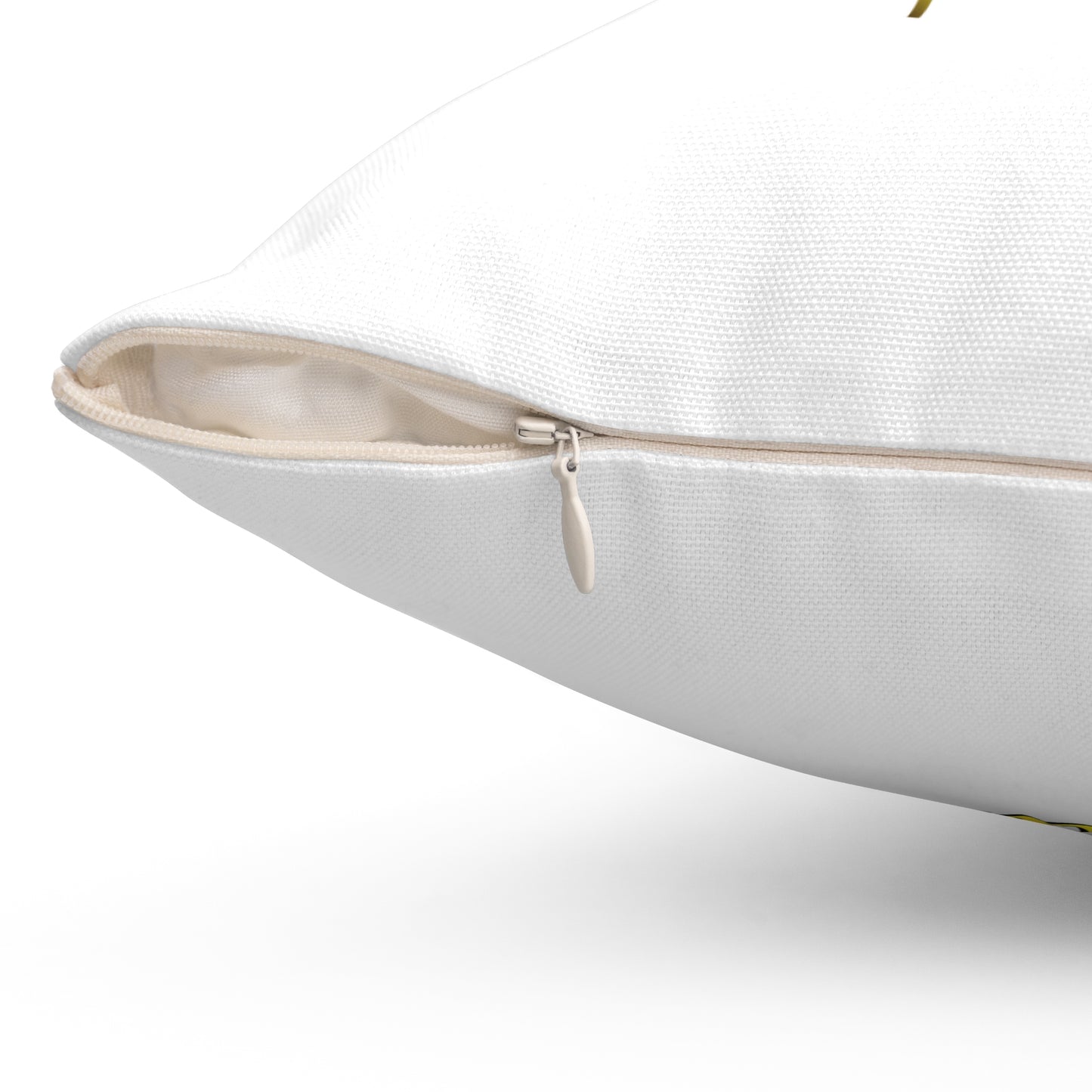 Coussin décoratif blanc élégant « It's A Beautiful Day », coussin de créateur floral de qualité, décoration d'intérieur ou de terrasse, coussin décoratif, 18 x 18 pouces