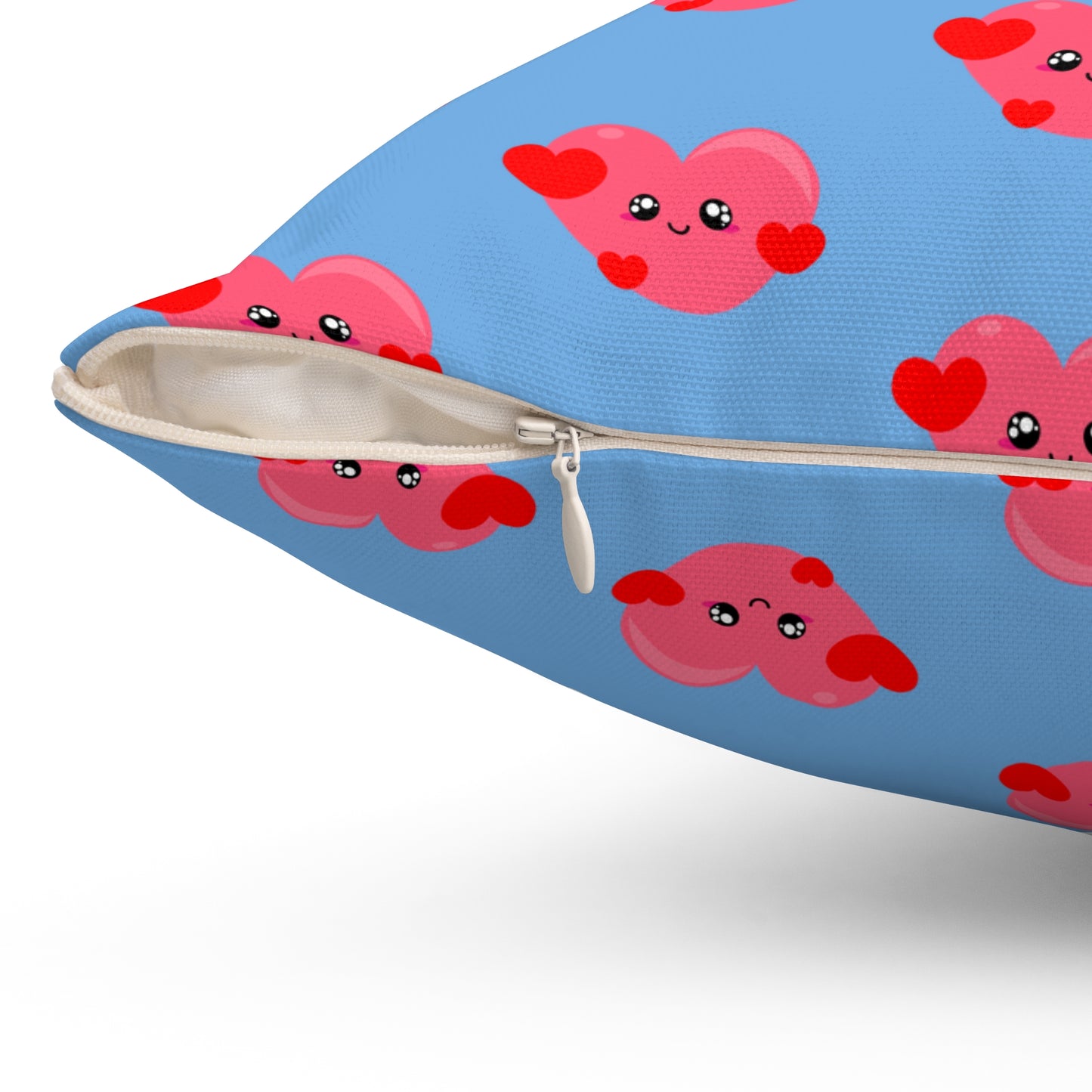Coussin Heartfelt Blues : un cœur frappé par l'amour