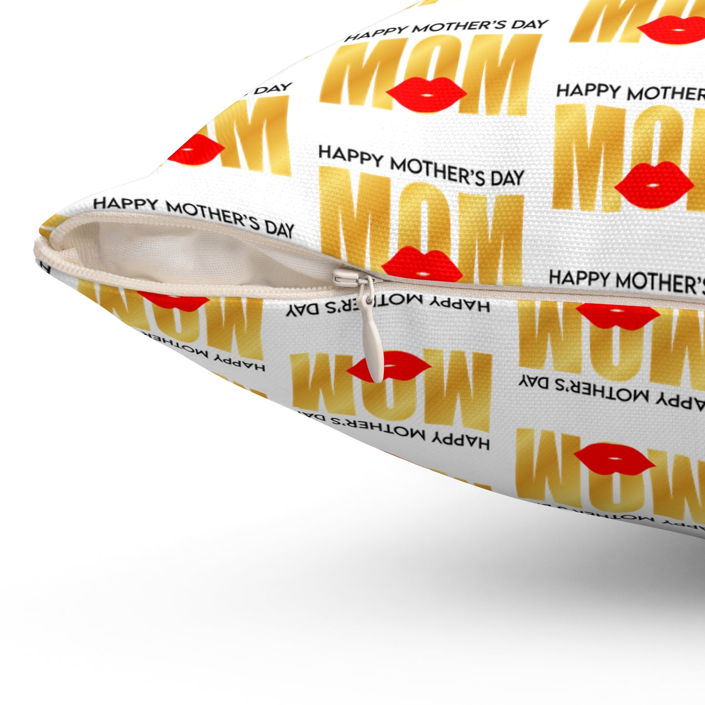 Delicia del Día de la Madre: Almohada decorativa con estampado blanco
